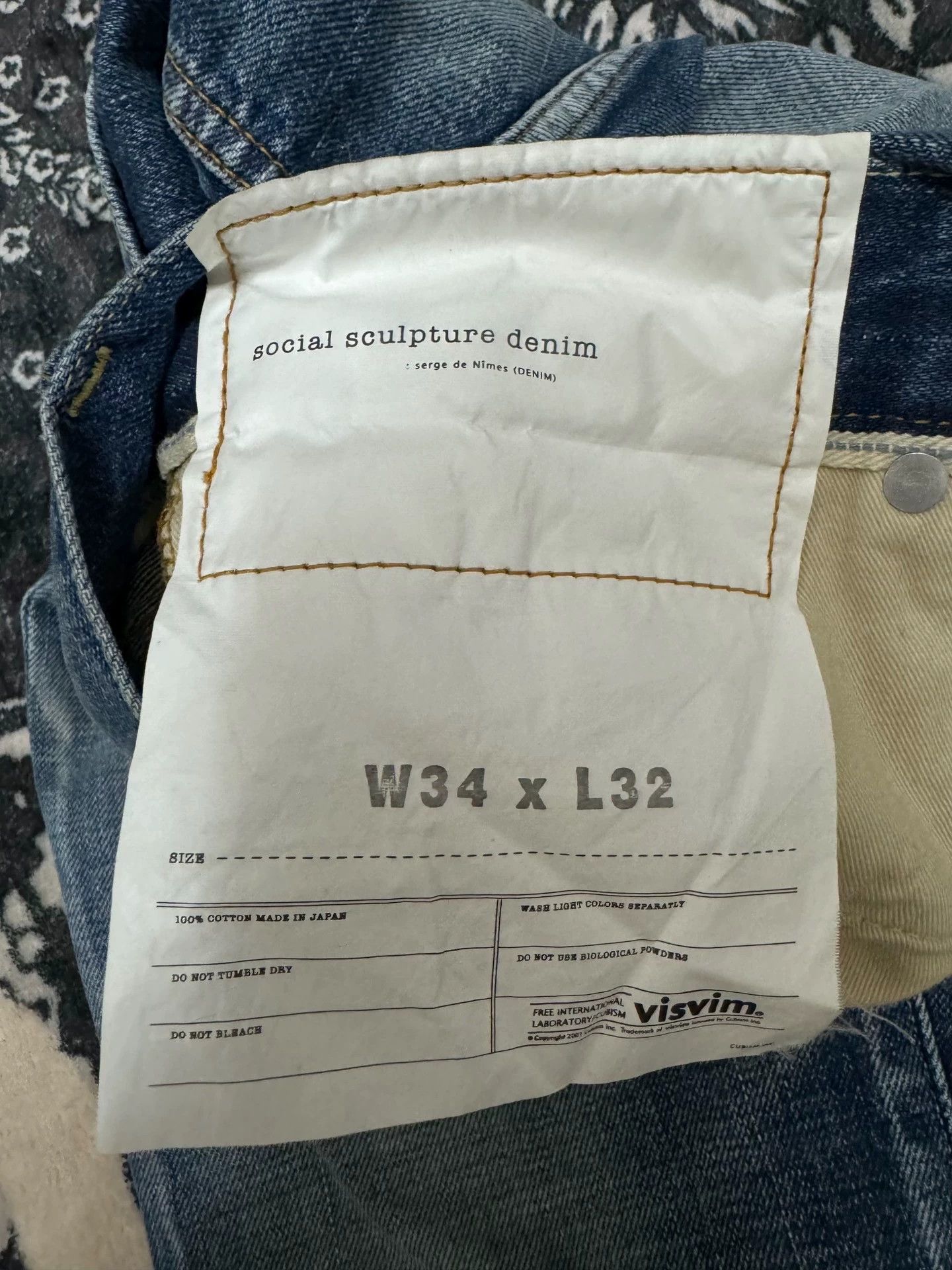 Visvim Visvim 17SS Spot 04D10 Black cashew flower patch destroys jeans Size US 34 / EU 50 - 3 Thumbnail