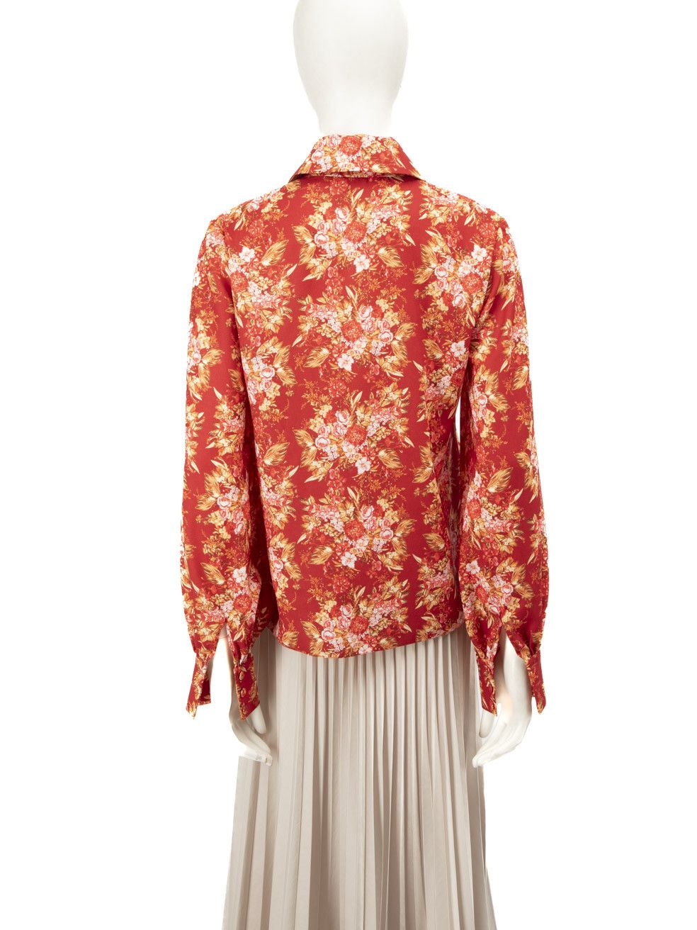Emilia Wickstead Red Floral Long Sleeve Shirt Size XS / US 0-2 / IT 36-38 - 3 Thumbnail