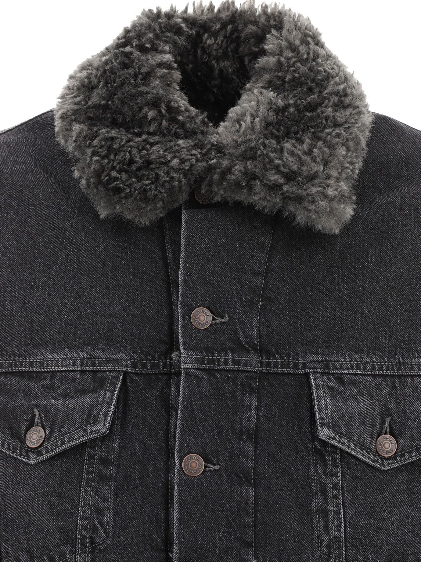 Acne Studios Lined Denim Jacket With Faux-Fur Collar Size M / US 6-8 / IT 42-44 - 3 Thumbnail