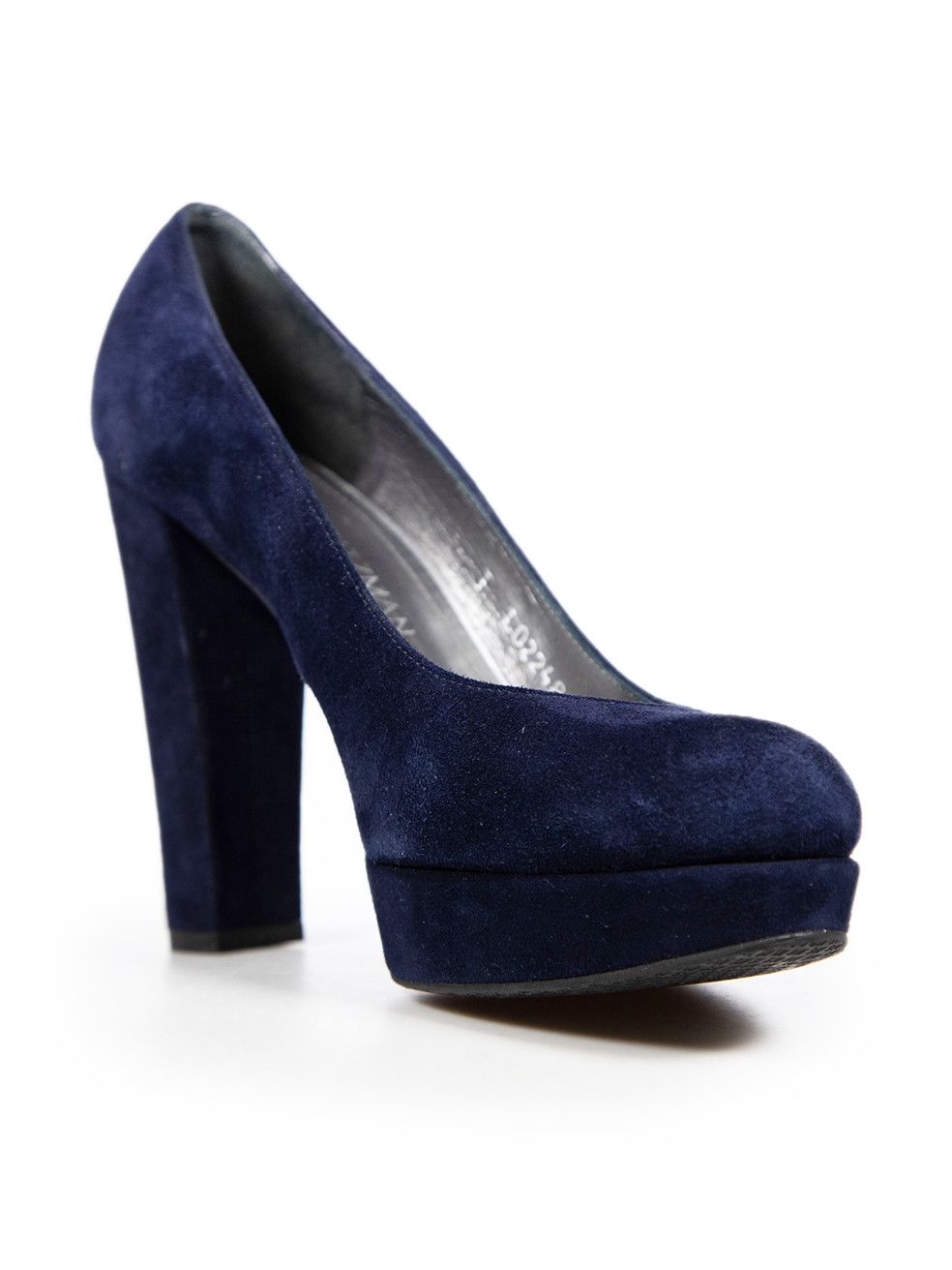 Stuart Weitzman Navy Suede Platform Pumps Size US 8 / IT 38 - 2 Thumbnail