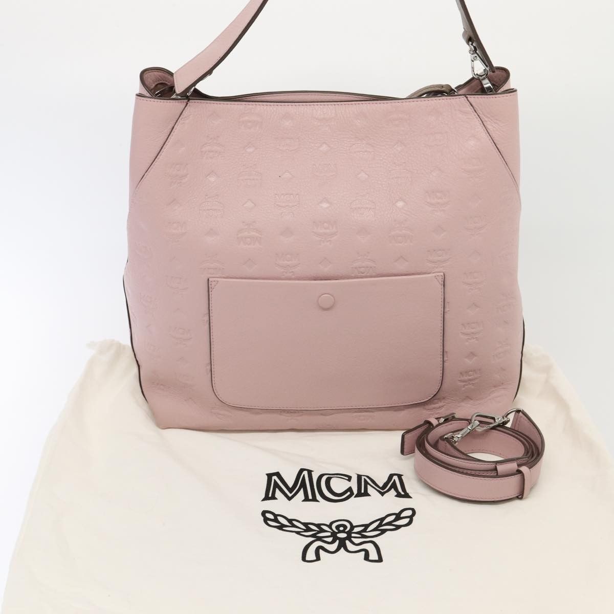 MCM Visetos Pink Leather Shoulder Bag (Pre-Owned) Size ONE SIZE - 8 Thumbnail