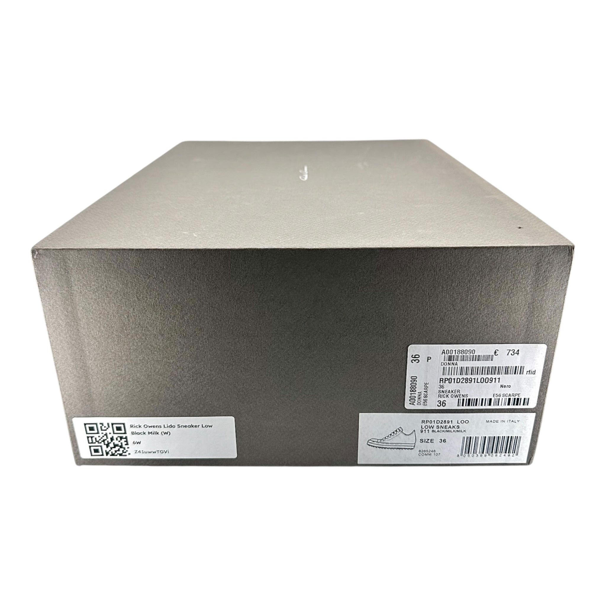 Rick Owens Lido Sneaker Low Black Milk (W) Size US 8 / IT 38 - 8 Thumbnail