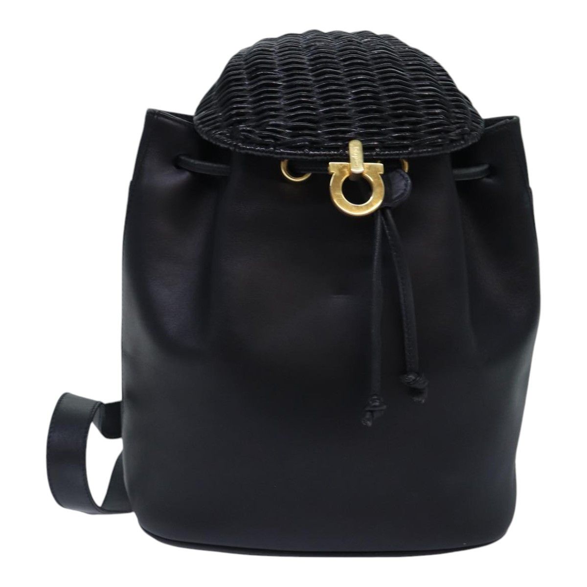 Salvatore Ferragamo Gancini Black Leather Backpack Bag (Pre-Owned) Size ONE SIZE - 18 Thumbnail