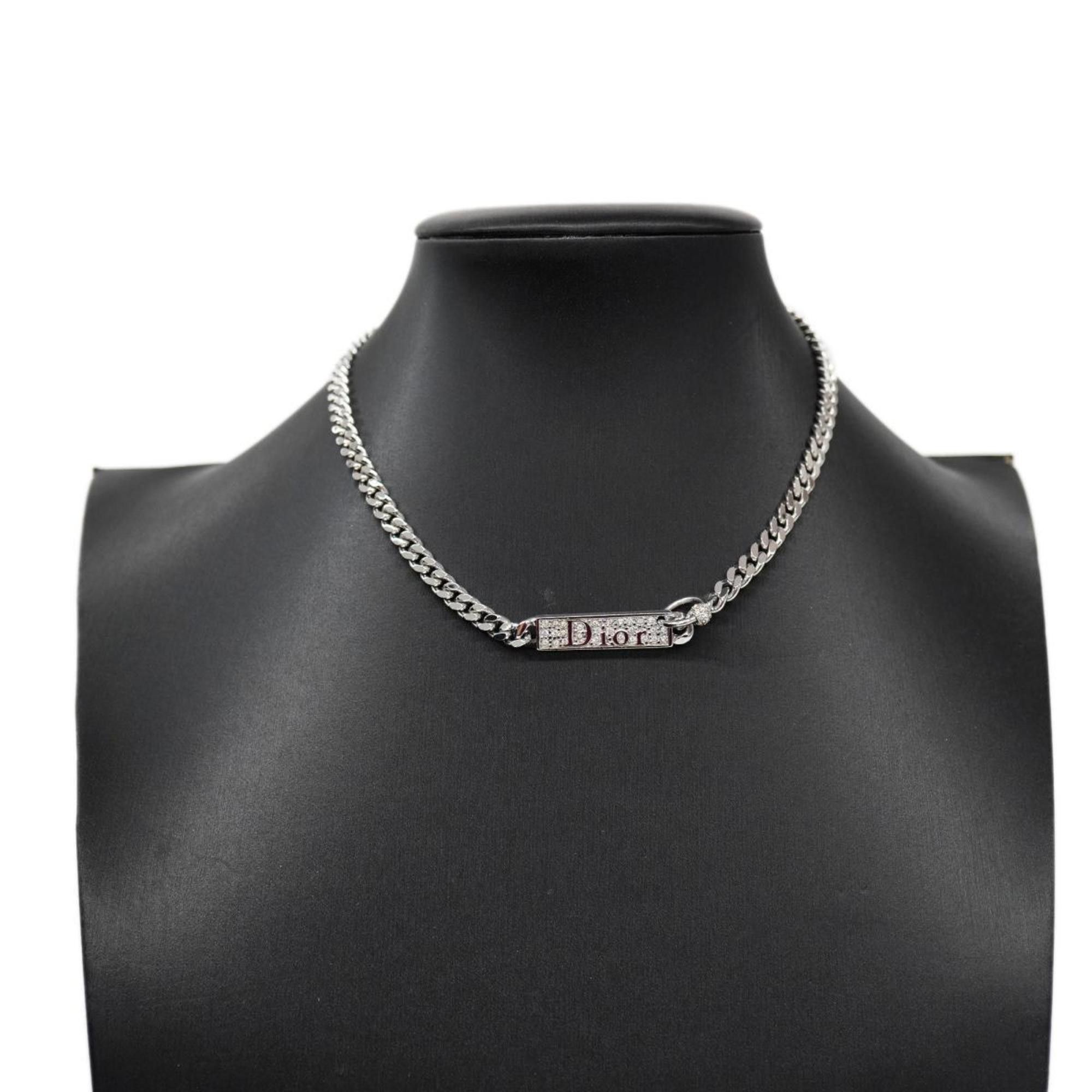 Dior Christian Dior Necklace Rhinestone Silver Women's Size ONE SIZE - 7 Thumbnail