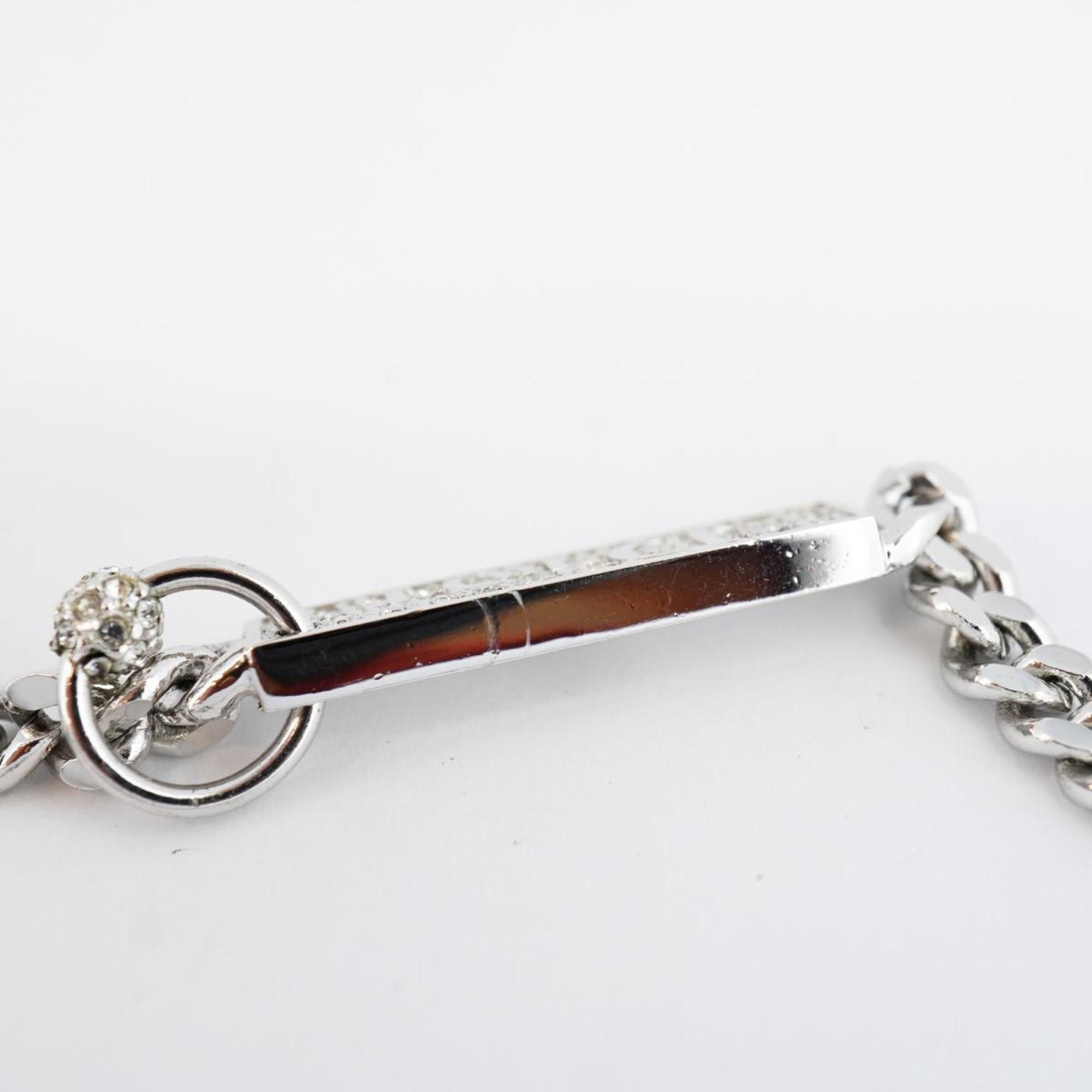 Dior Christian Dior Necklace Rhinestone Silver Women's Size ONE SIZE - 8 Thumbnail