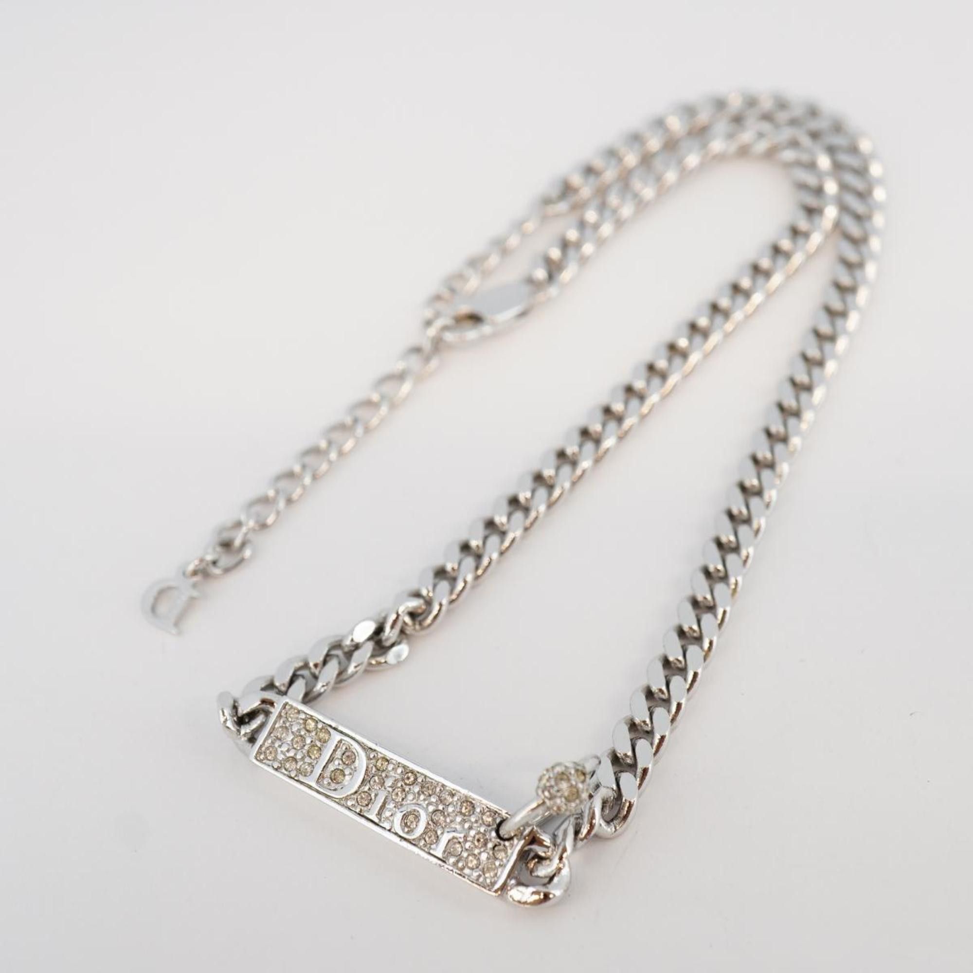 Dior Christian Dior Necklace Rhinestone Silver Women's Size ONE SIZE - 3 Thumbnail