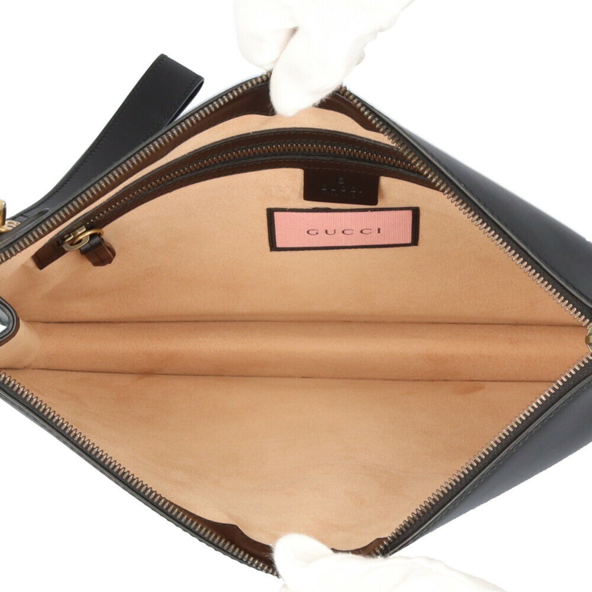 Gucci Gucci Ghost Clutch Bag Leather 433665 Black Men's GUCCI Size ONE SIZE - 6 Thumbnail