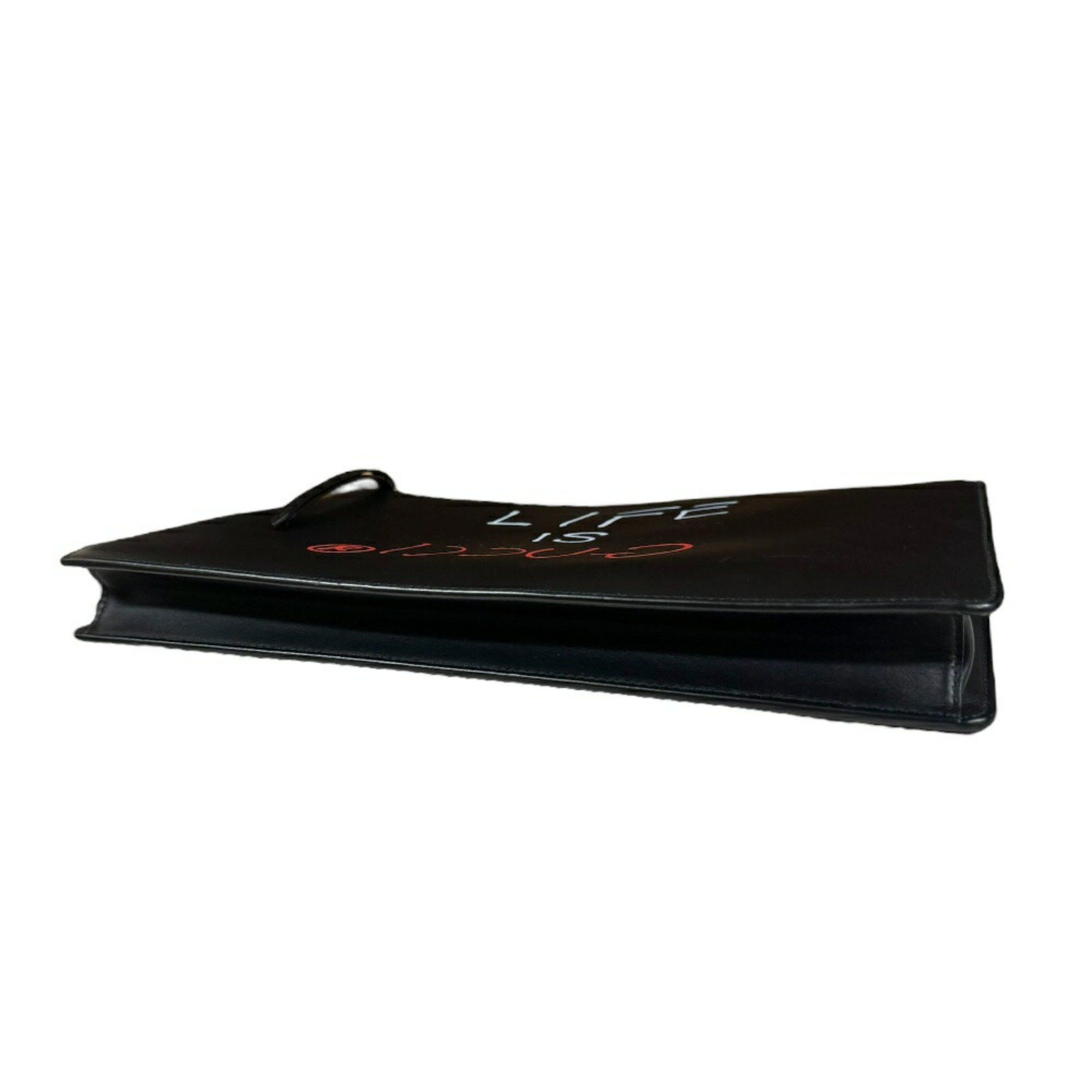 Gucci Gucci Ghost Clutch Bag Leather 433665 Black Men's GUCCI Size ONE SIZE - 5 Thumbnail