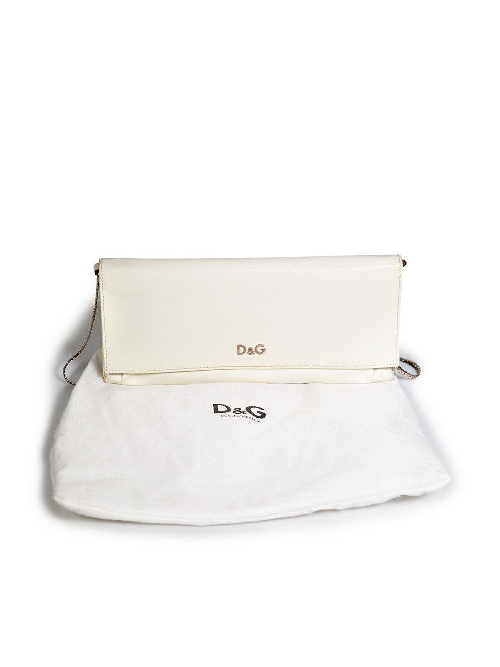 Dolce & Gabbana Ecru Saffiano Leather Clutch Bag Size ONE SIZE - 15 Thumbnail