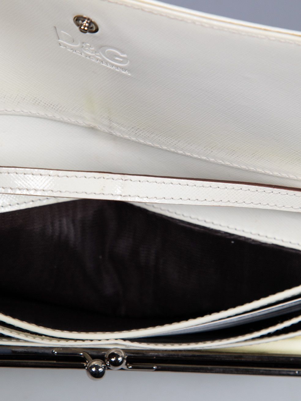 Dolce & Gabbana Ecru Saffiano Leather Clutch Bag Size ONE SIZE - 6 Thumbnail