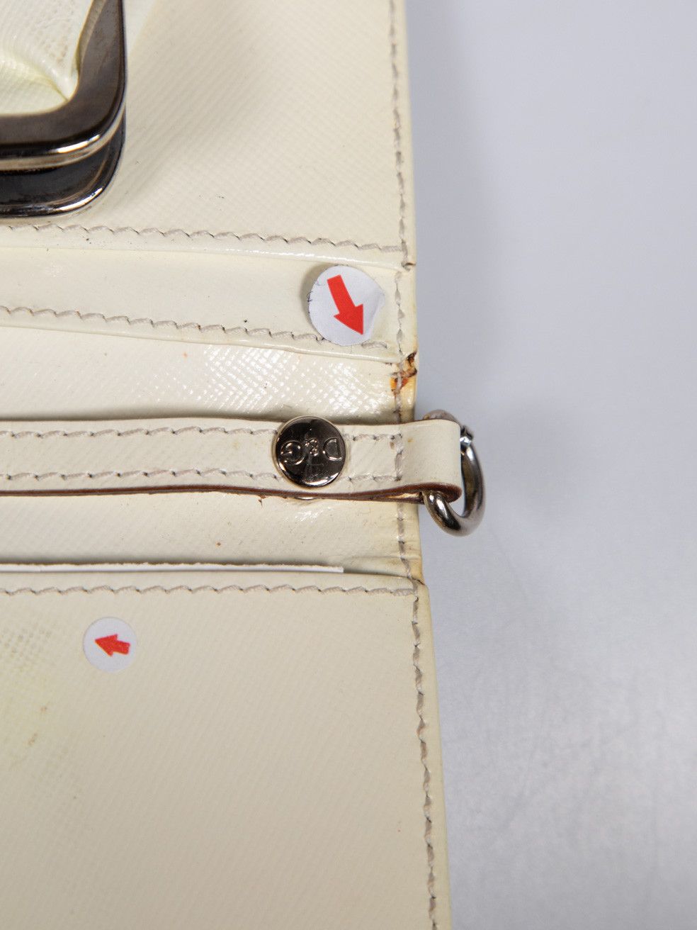 Dolce & Gabbana Ecru Saffiano Leather Clutch Bag Size ONE SIZE - 9 Thumbnail