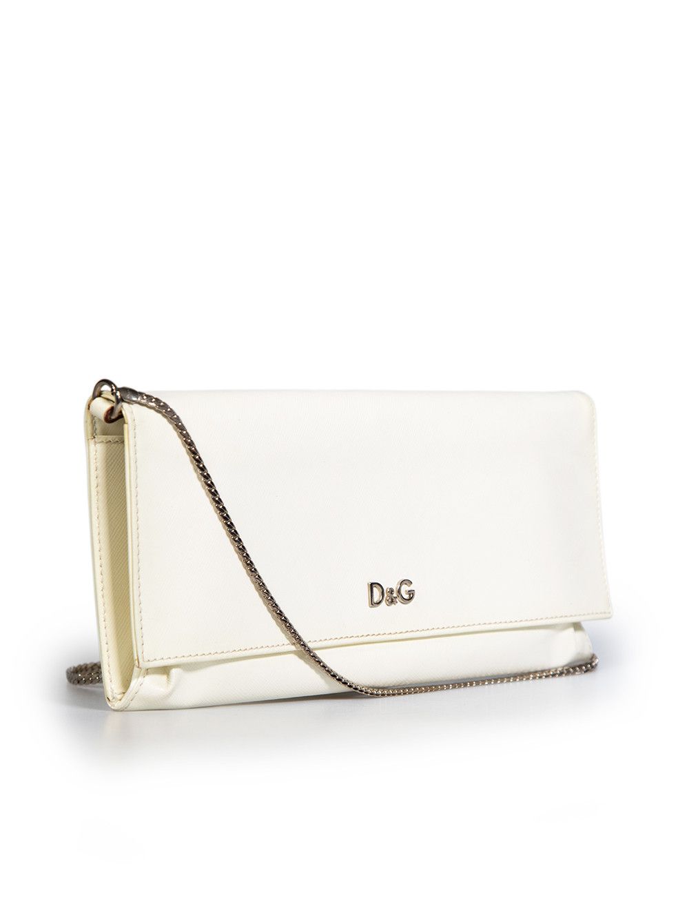 Dolce & Gabbana Ecru Saffiano Leather Clutch Bag Size ONE SIZE - 2 Thumbnail