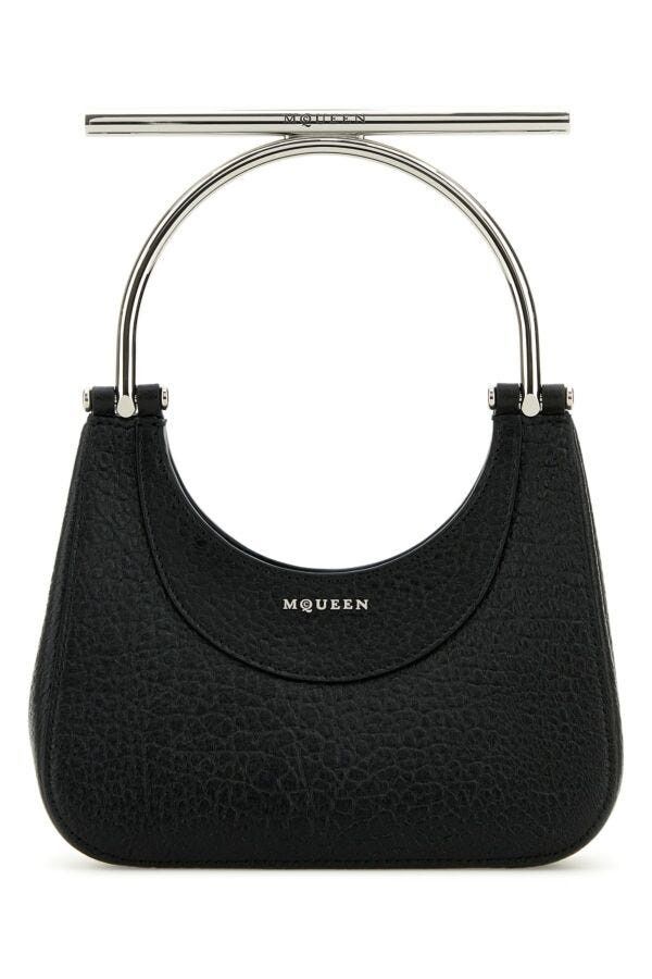 Alexander McQueen Black Leather Mini Cross-Bar Handbag Size ONE SIZE - 3 Thumbnail