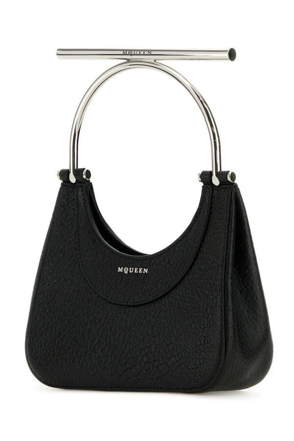 Alexander McQueen Black Leather Mini Cross-Bar Handbag Size ONE SIZE - 4 Thumbnail
