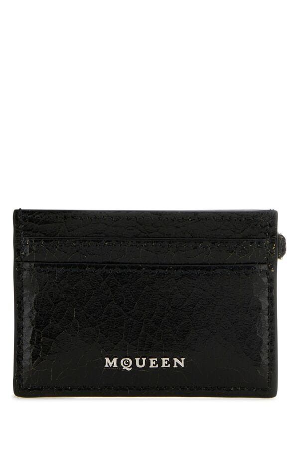 Alexander McQueen Black Leather Card Holder Size ONE SIZE - 3 Thumbnail