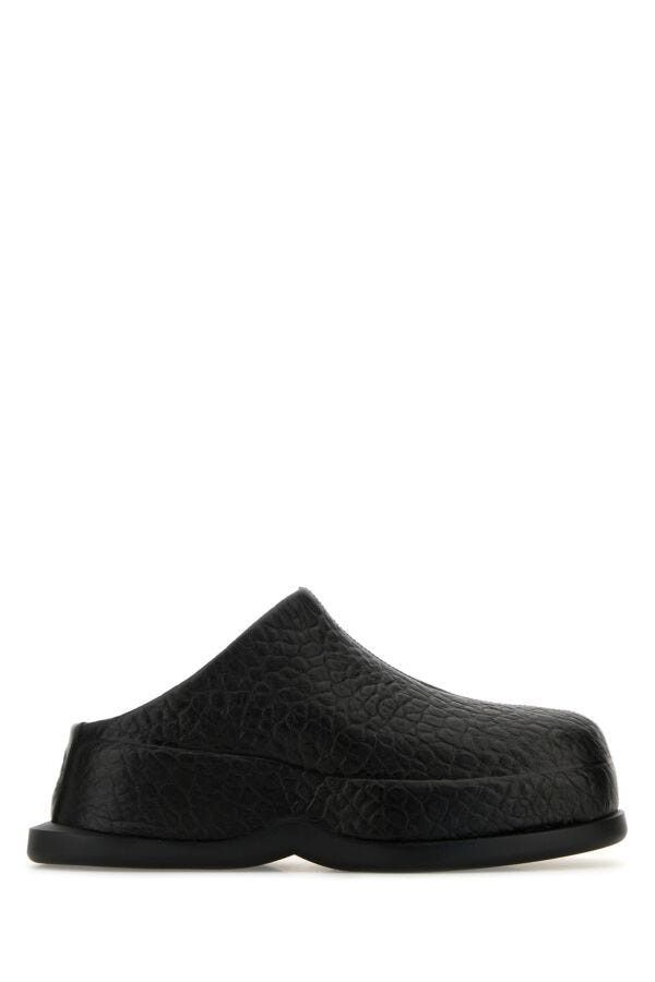 Alexander McQueen Black Leather Wave Slippers Size US 7 / IT 37 - 3 Thumbnail