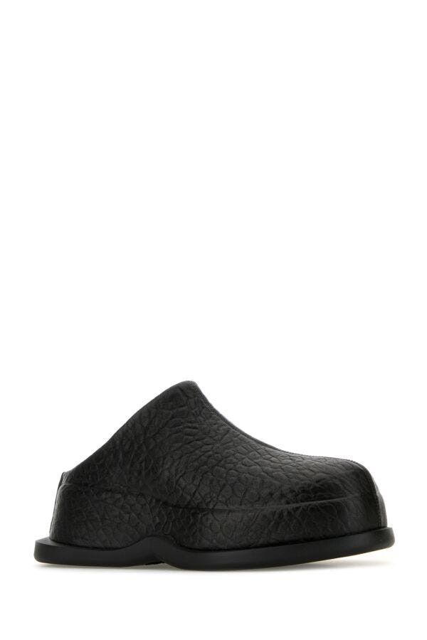 Alexander McQueen Black Leather Wave Slippers Size US 7 / IT 37 - 4 Thumbnail