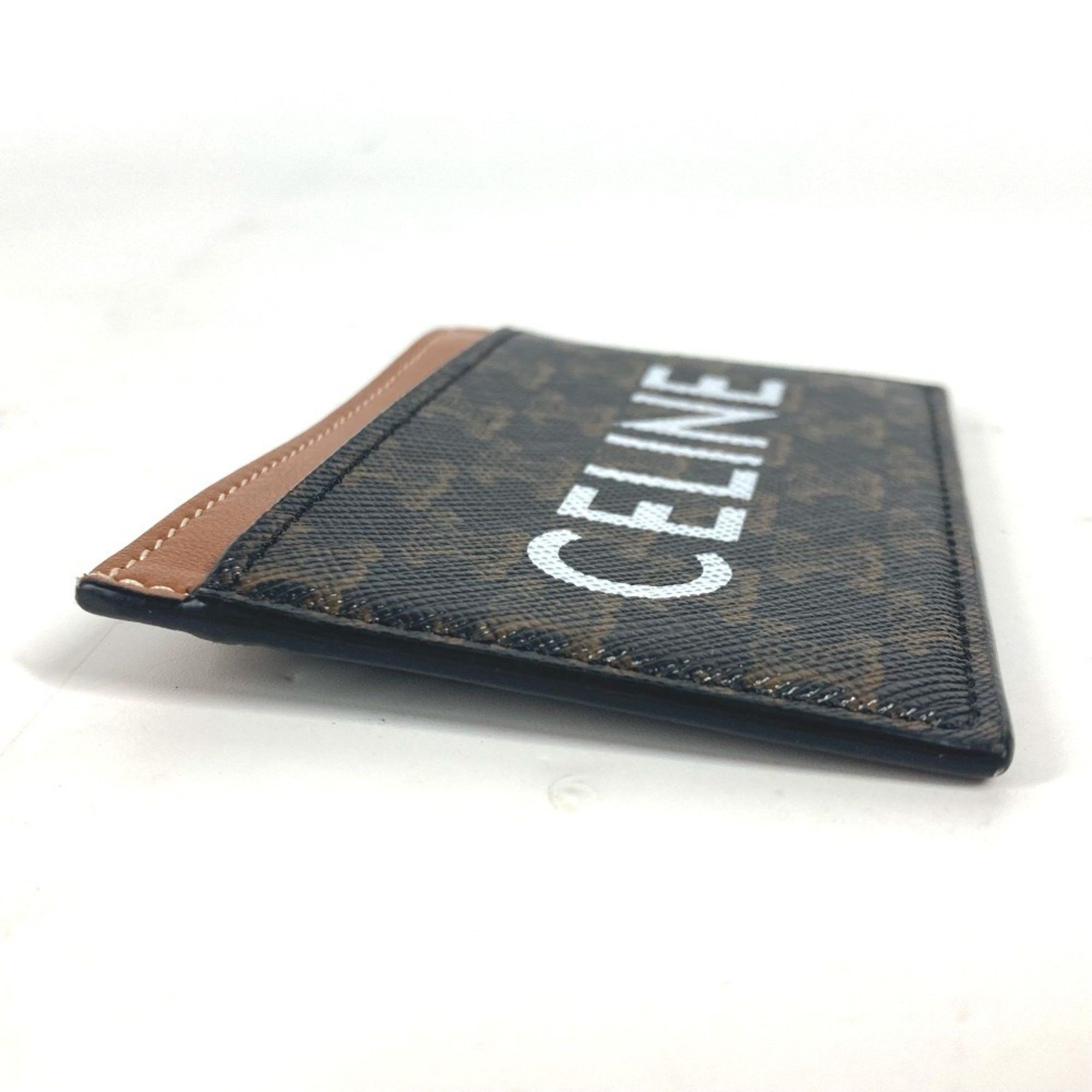 CELINE Triomphe Business Card Holder, Pass Case, Canvas  CELINE Logo Triomphe Business Card Holder Pass Case Card Case Canvas Brown main image 0