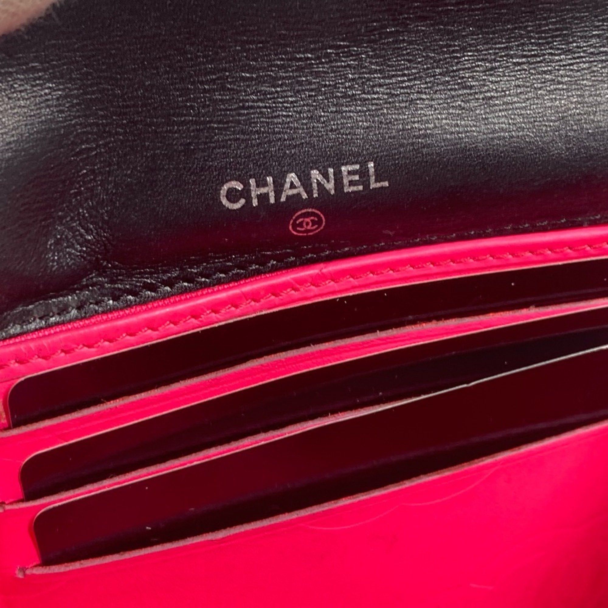 Chanel CHANEL Cambon Line CC Coco Mark Compact Wallet Bi-fold Leather Women's Black Size ONE SIZE - 9 Thumbnail