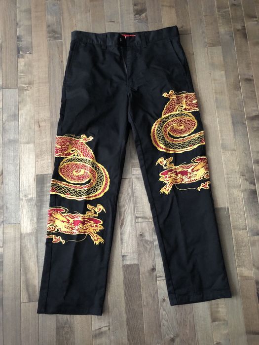 Supreme Supreme Dragon Work Pants Black (BRAND NEW) | Grailed