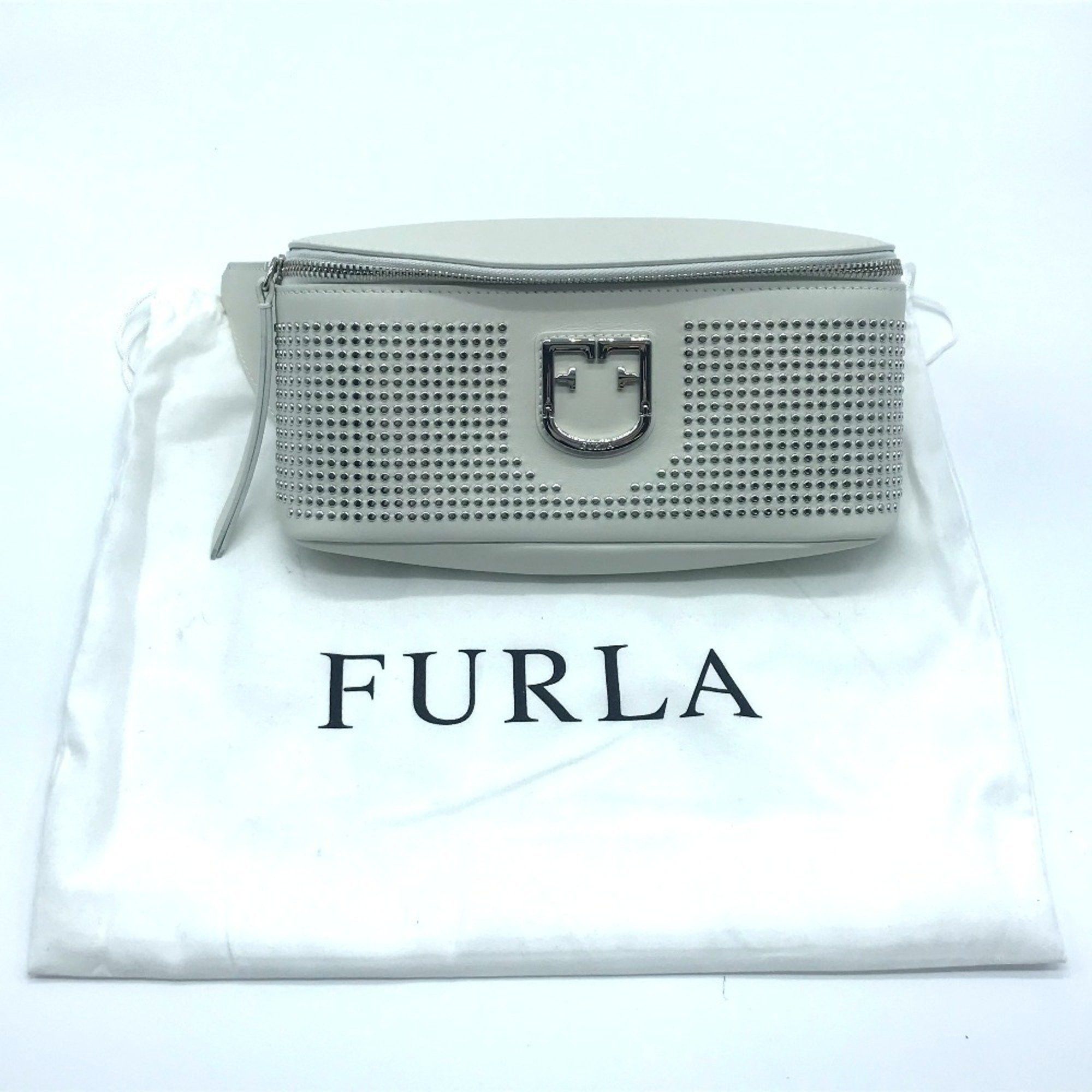 Furla FURLA Studded Isola Chain Waist Bag Body Leather Women's White x Size ONE SIZE - 11 Thumbnail