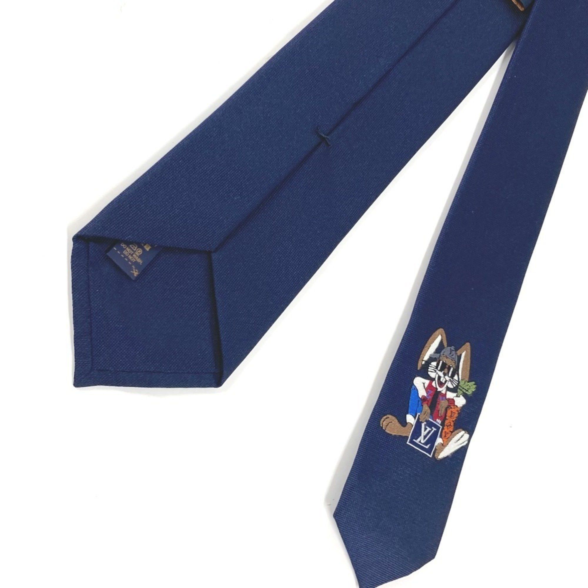 Louis Vuitton LOUIS VUITTON M78032 Rabbit Animal Cravat LV Necktie Silk Men's Navy Size ONE SIZE - 4 Thumbnail