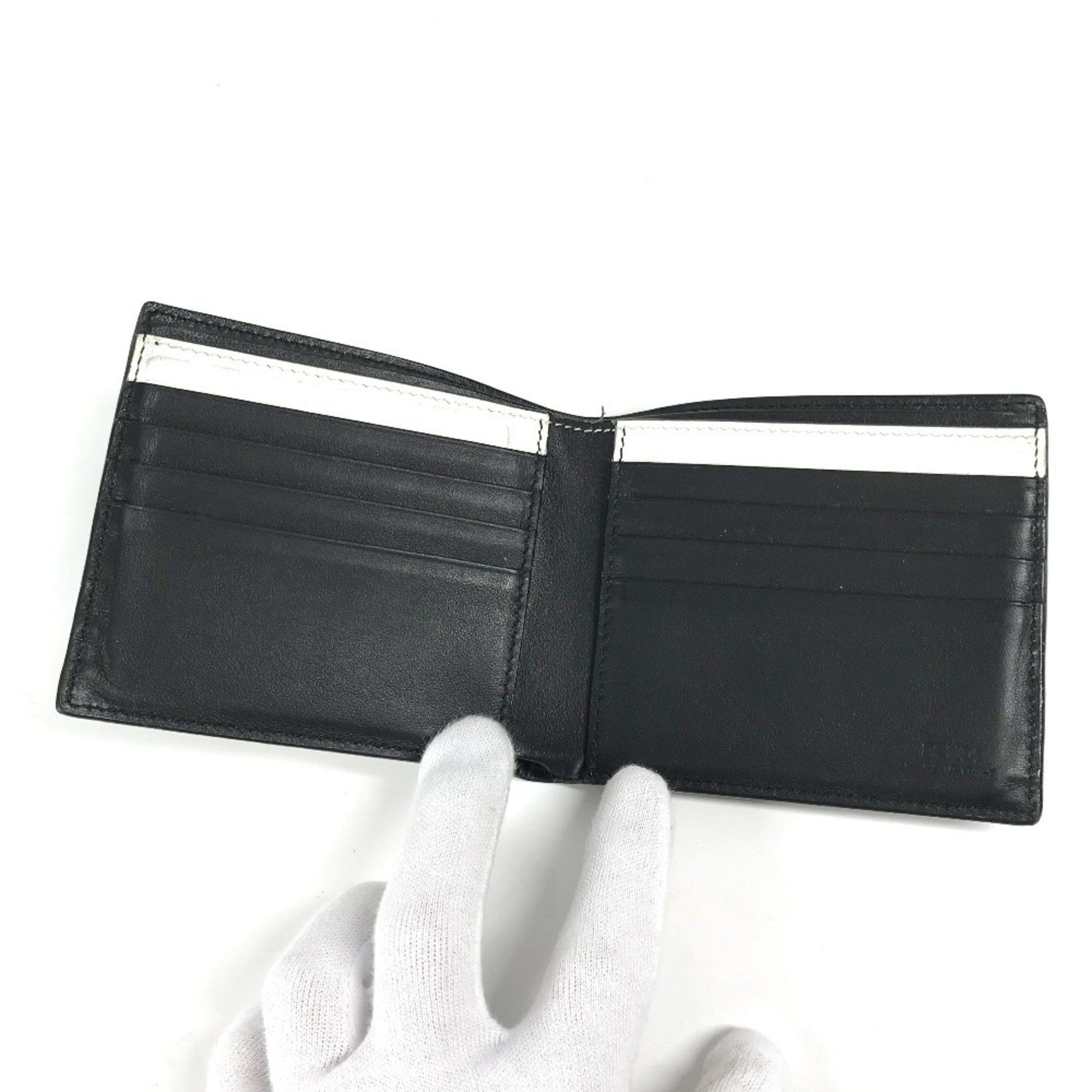 Fendi FENDI 7M0169 Compact Wallet Joshua Vides Collaboration Billfold Bi-fold Leather Men's White Size ONE SIZE - 8 Thumbnail