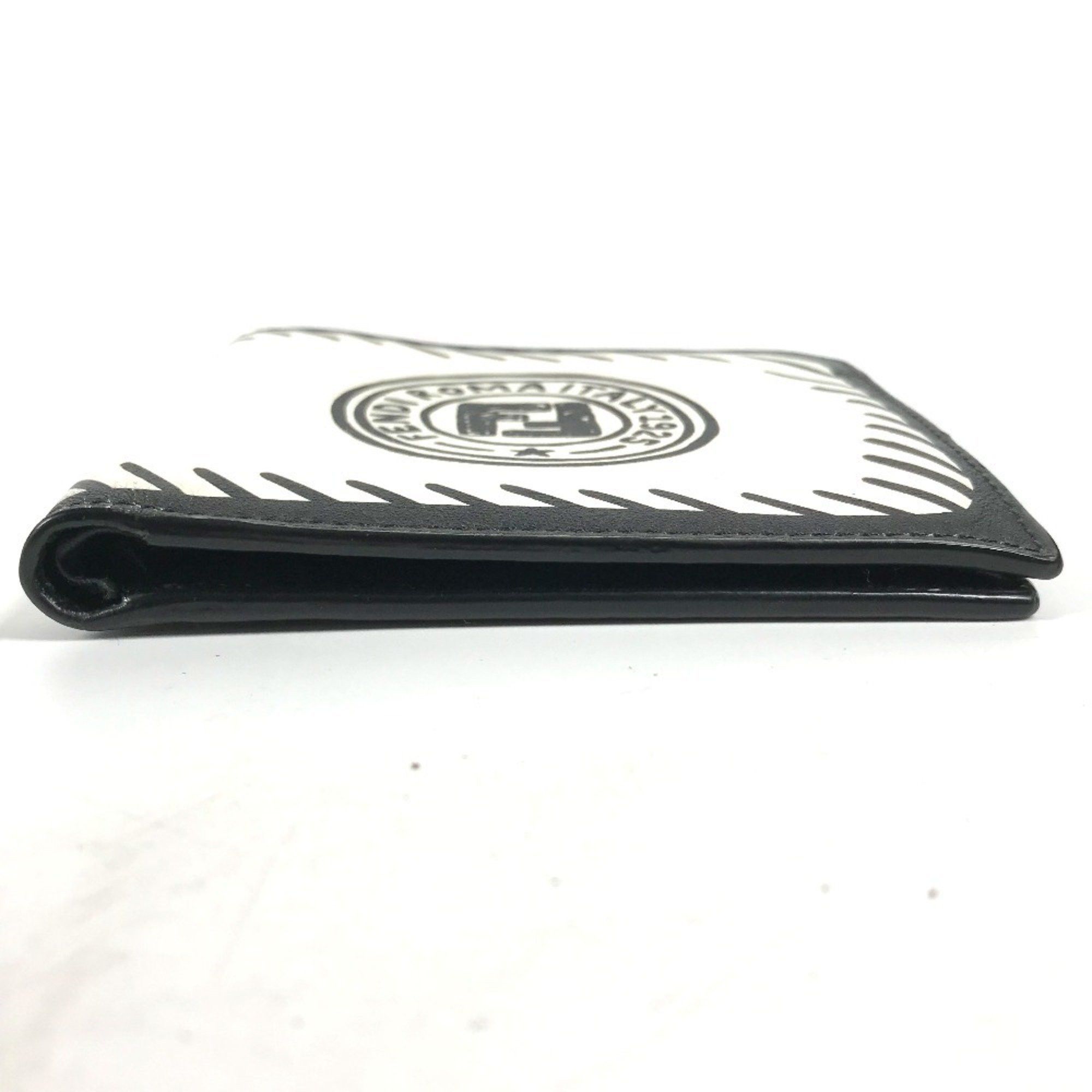 Fendi FENDI 7M0169 Compact Wallet Joshua Vides Collaboration Billfold Bi-fold Leather Men's White Size ONE SIZE - 3 Thumbnail