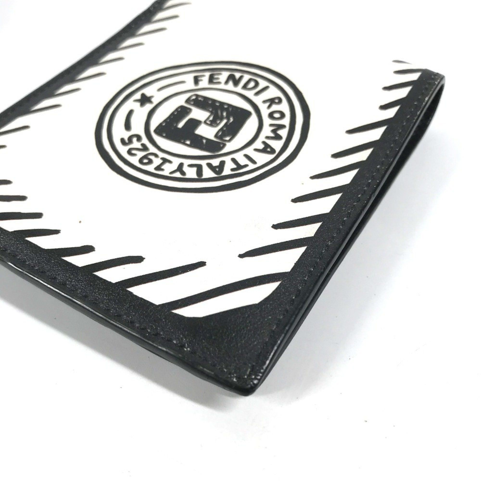 Fendi FENDI 7M0169 Compact Wallet Joshua Vides Collaboration Billfold Bi-fold Leather Men's White Size ONE SIZE - 7 Thumbnail