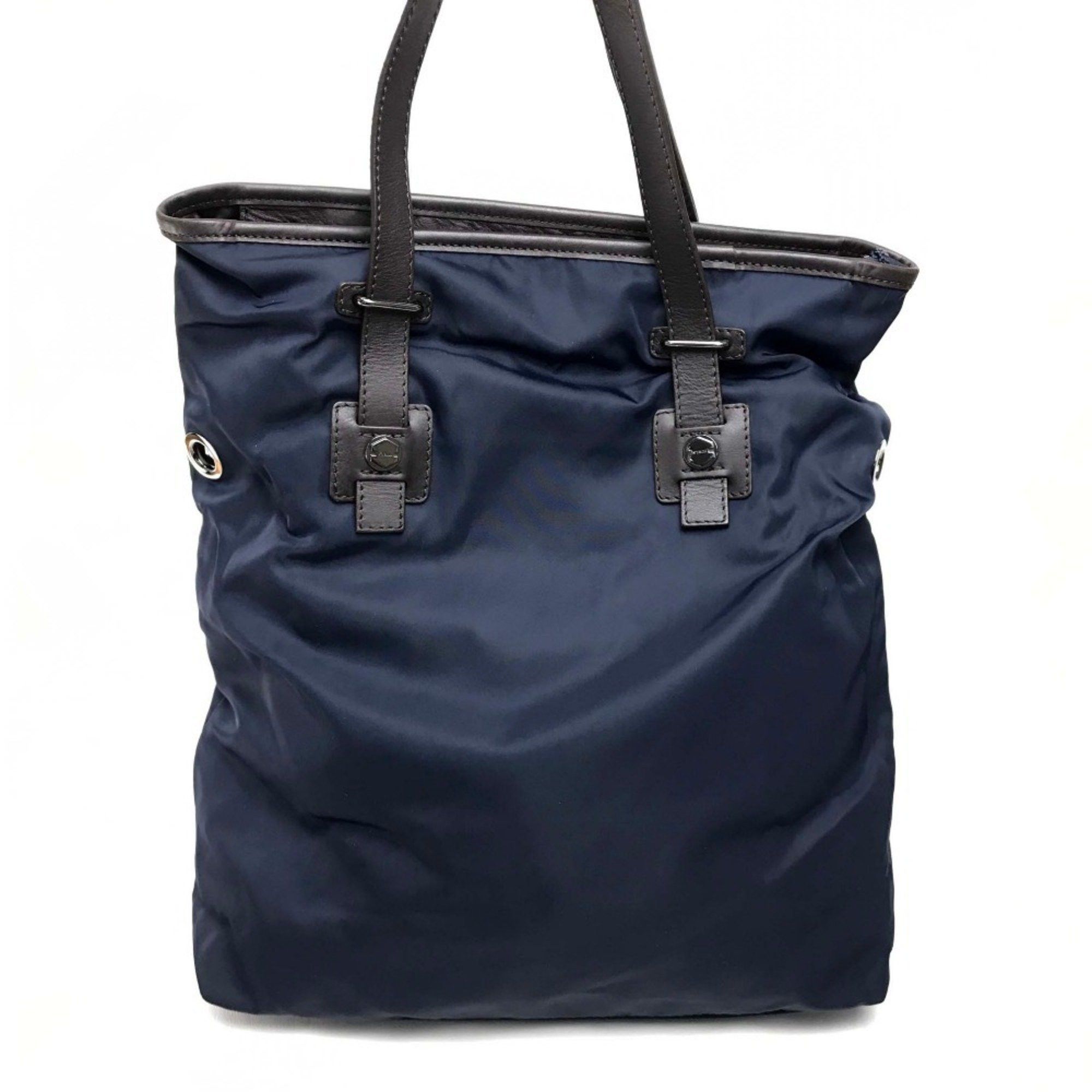 Furla FURLA Tote bag Shoulder Nylon Leather Women's Navy x Dark Brown Size ONE SIZE - 2 Thumbnail