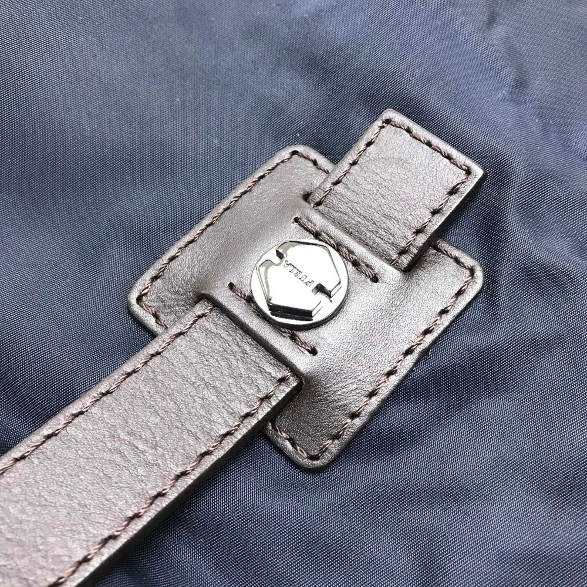 Furla FURLA Tote bag Shoulder Nylon Leather Women's Navy x Dark Brown Size ONE SIZE - 8 Thumbnail