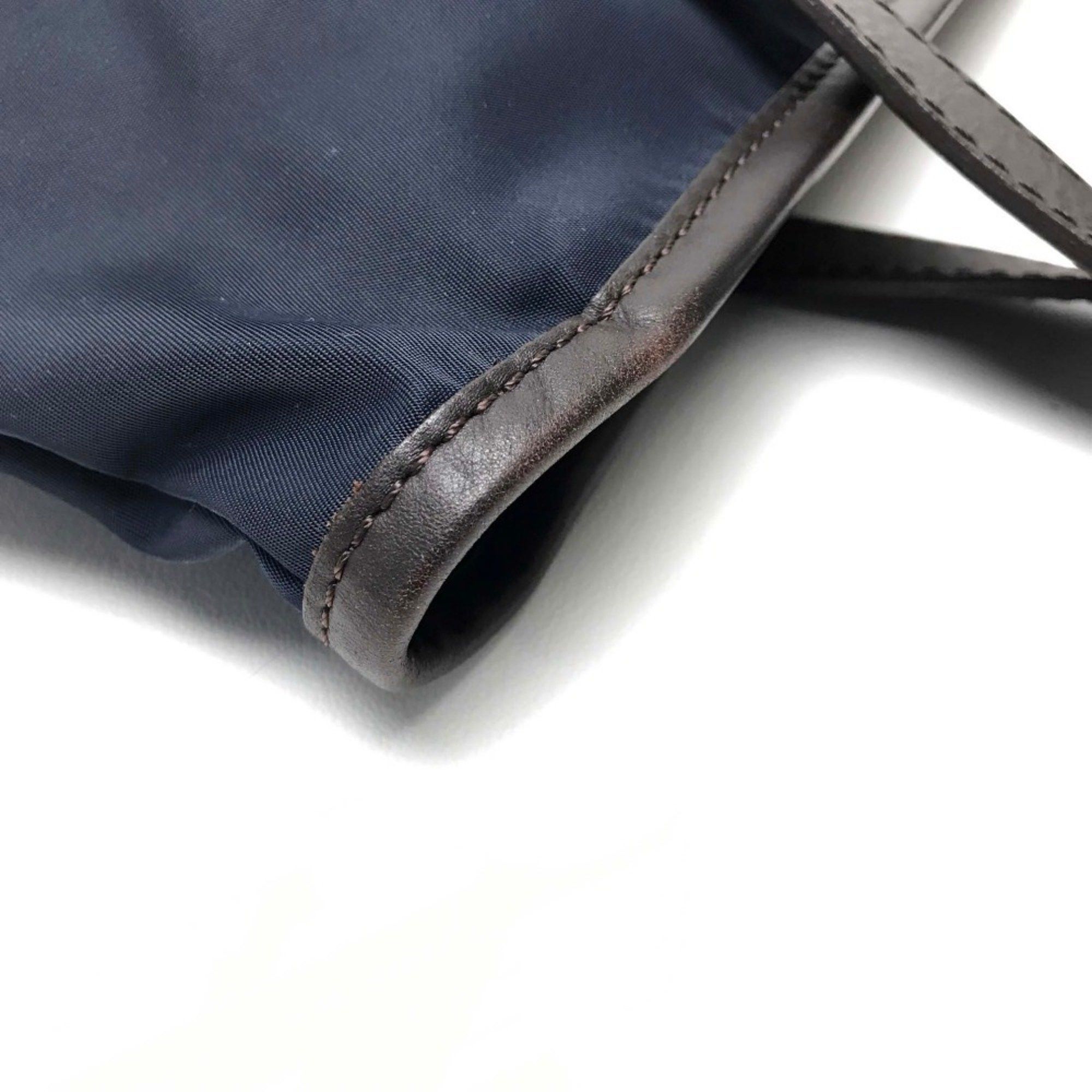 Furla FURLA Tote bag Shoulder Nylon Leather Women's Navy x Dark Brown Size ONE SIZE - 6 Thumbnail