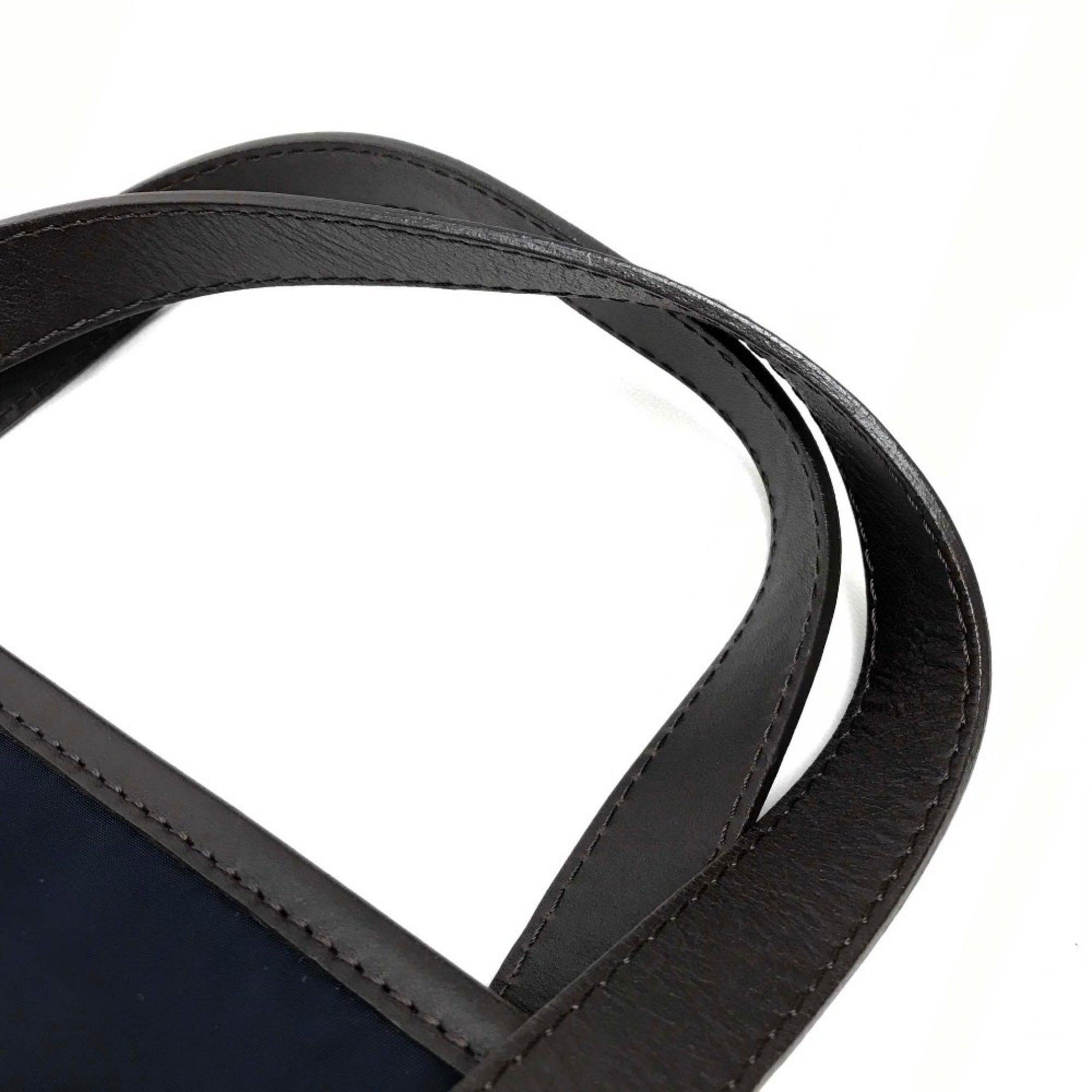 Furla FURLA Tote bag Shoulder Nylon Leather Women's Navy x Dark Brown Size ONE SIZE - 10 Thumbnail