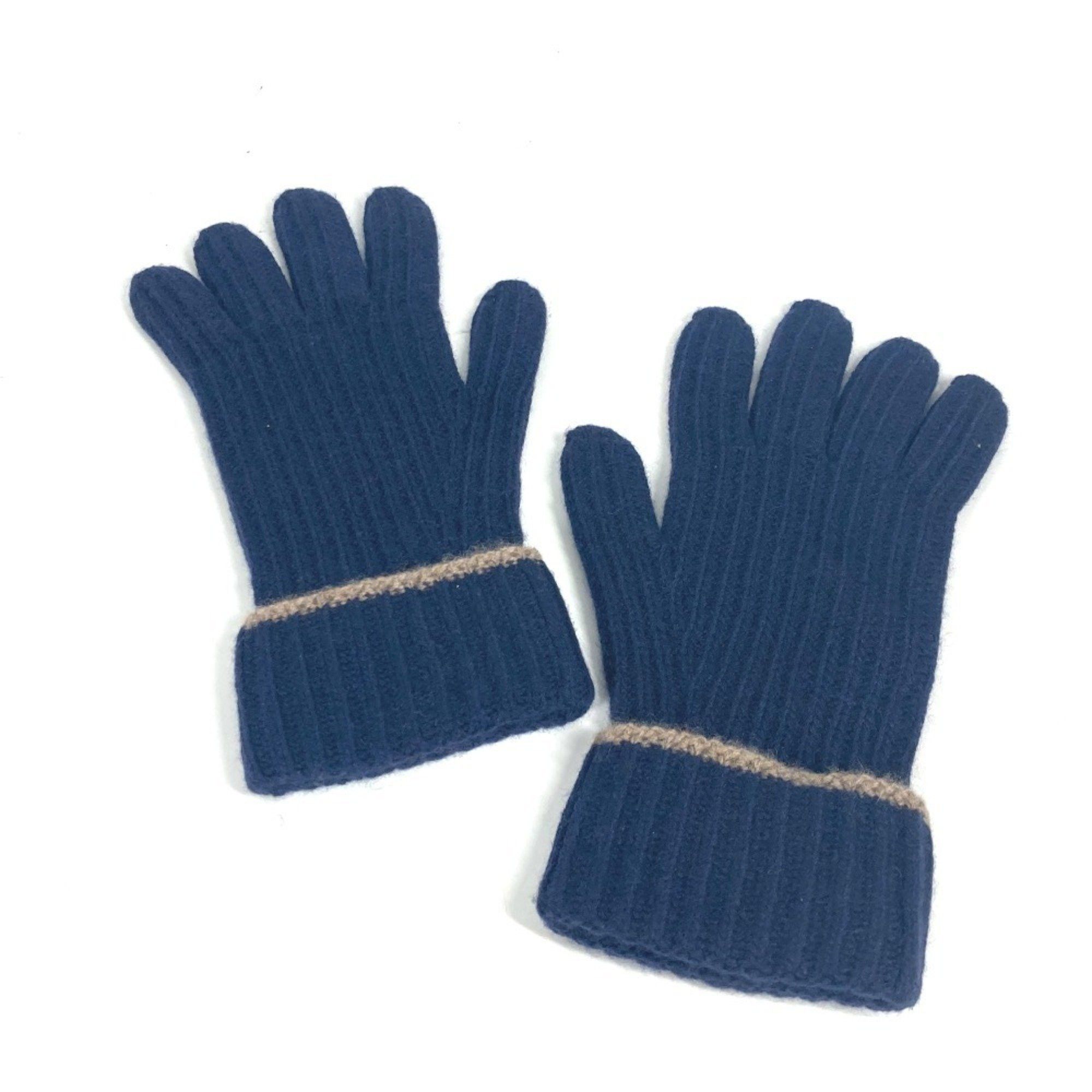 Louis Vuitton Louis Vuitton Patch Gloves Cashmere Men's Navy Size ONE SIZE - 2 Thumbnail