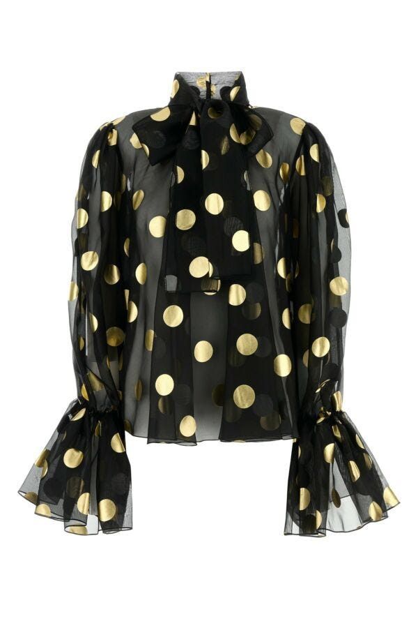Dolce & Gabbana Printed Organza Blouse Size XS / US 0-2 / IT 36-38 - 3 Thumbnail