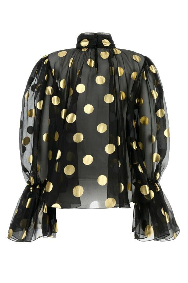 Dolce & Gabbana Printed Organza Blouse Size XS / US 0-2 / IT 36-38 - 4 Thumbnail