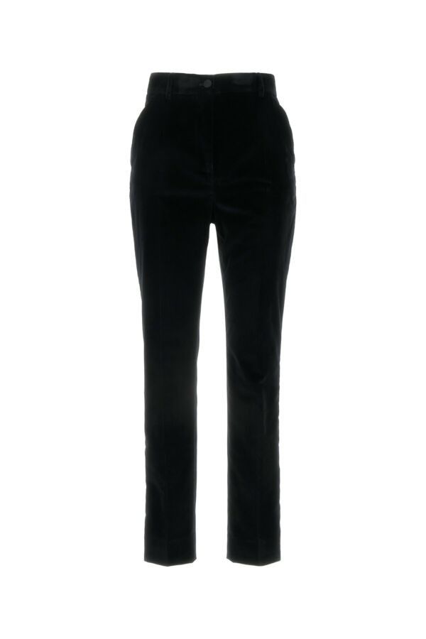 Dolce & Gabbana Black Velvet Pant Size 27" / US 4 / IT 40 - 3 Thumbnail