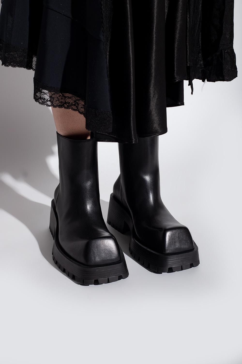 靴 BALENCIAGA TROOPER 42 Balenciaga Trooper Rubber Boot Black Men's - 680660W0FO81000