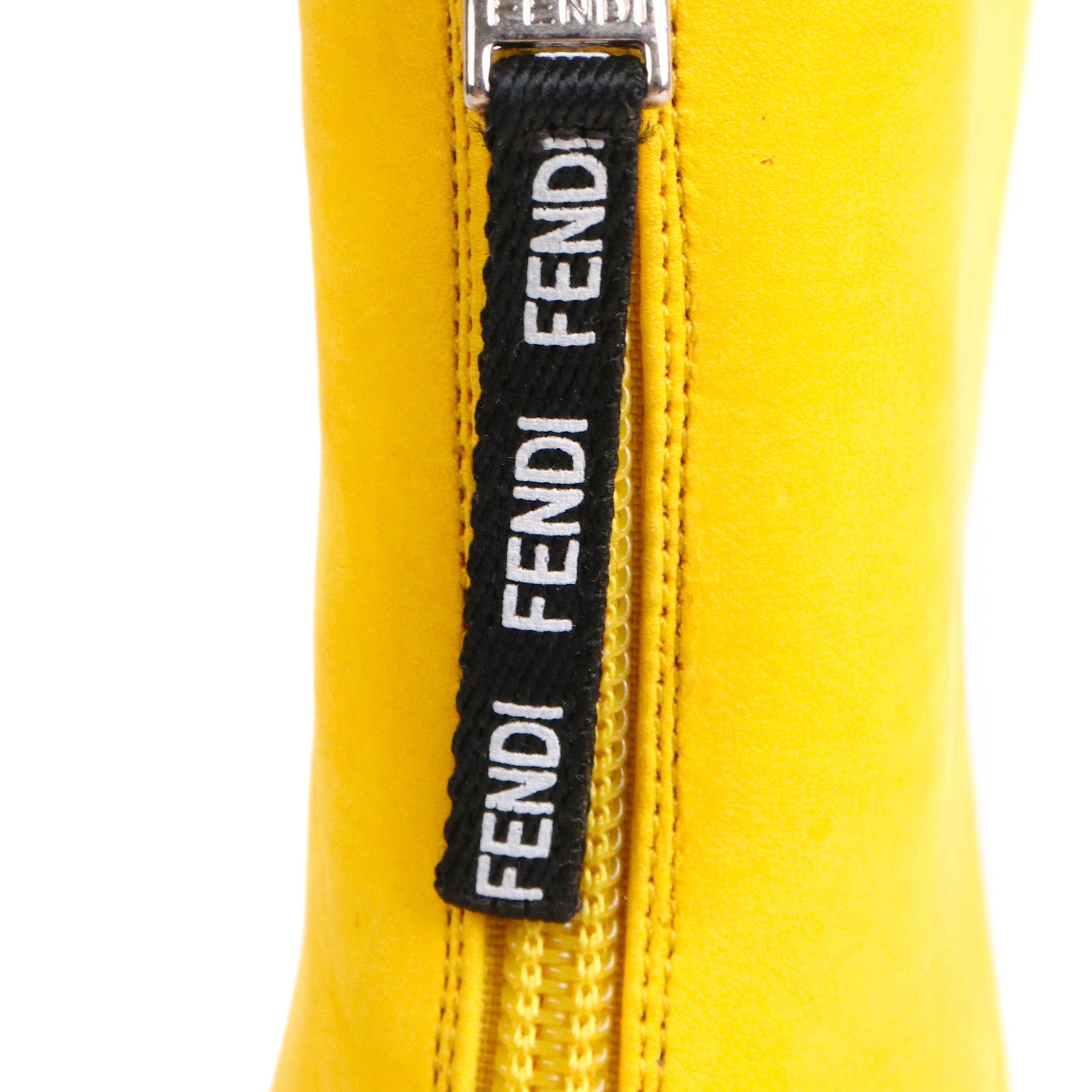 Fendi FENDI - FFreedom Fendi heeled ankle boots in yellow suede (T37) Size US 6 / IT 36 - 4 Thumbnail