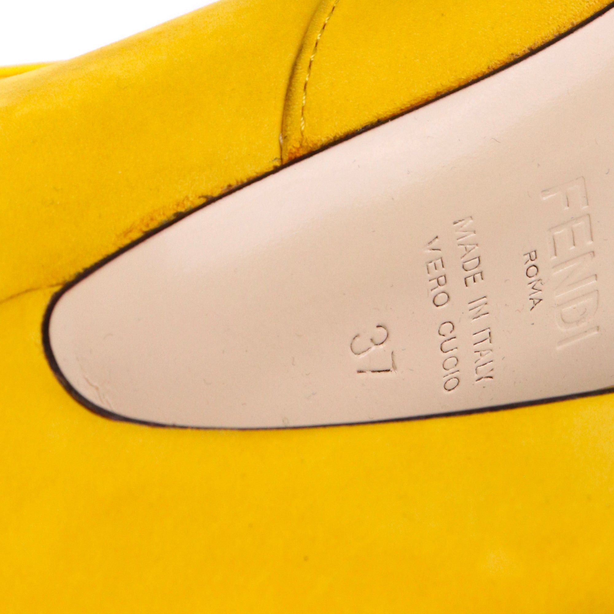 Fendi FENDI - FFreedom Fendi heeled ankle boots in yellow suede (T37) Size US 6 / IT 36 - 5 Thumbnail
