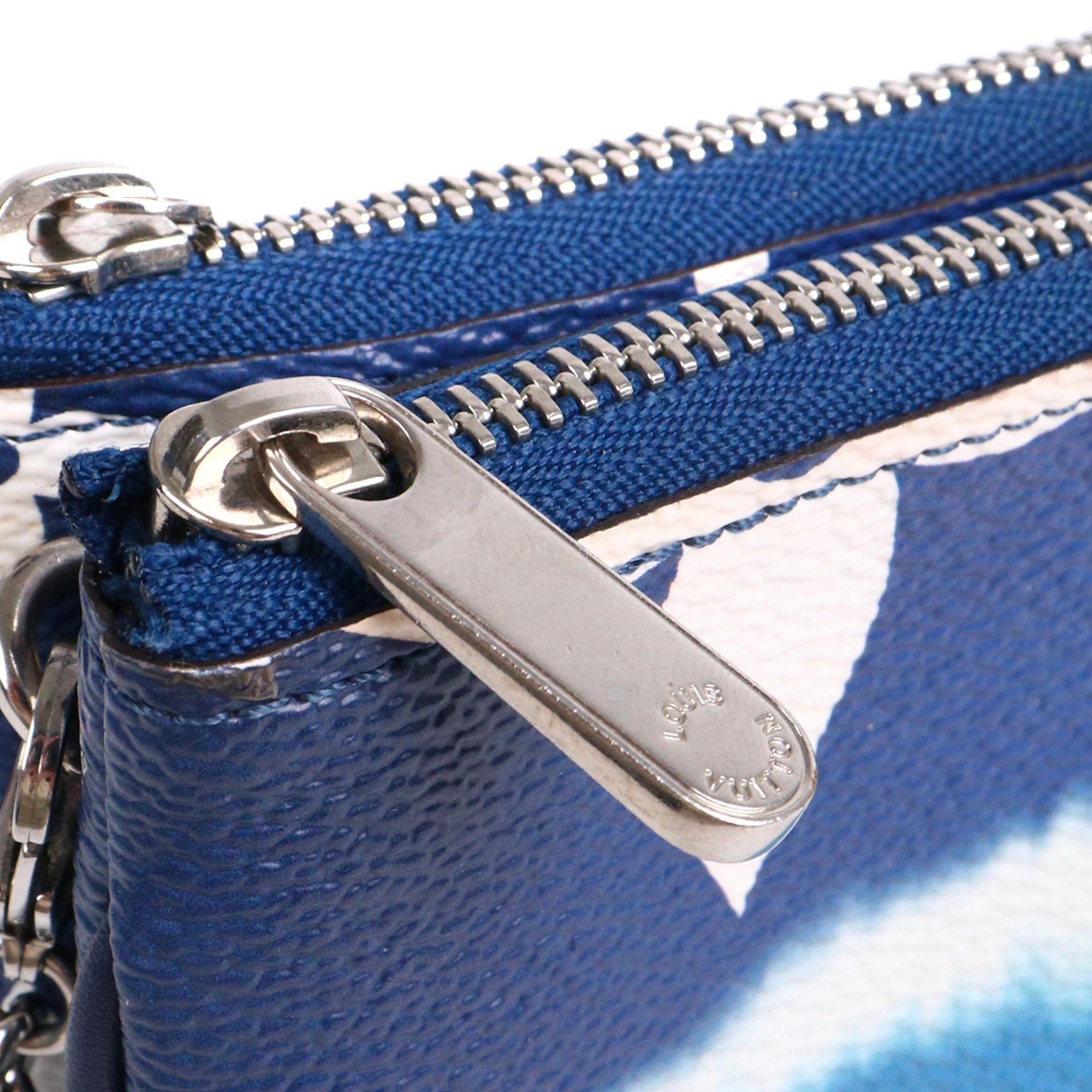 Louis Vuitton LOUIS VUITTON - Louis Vuitton Double Zip Pouch in blue Escale coated canvas Size ONE SIZE - 6 Thumbnail