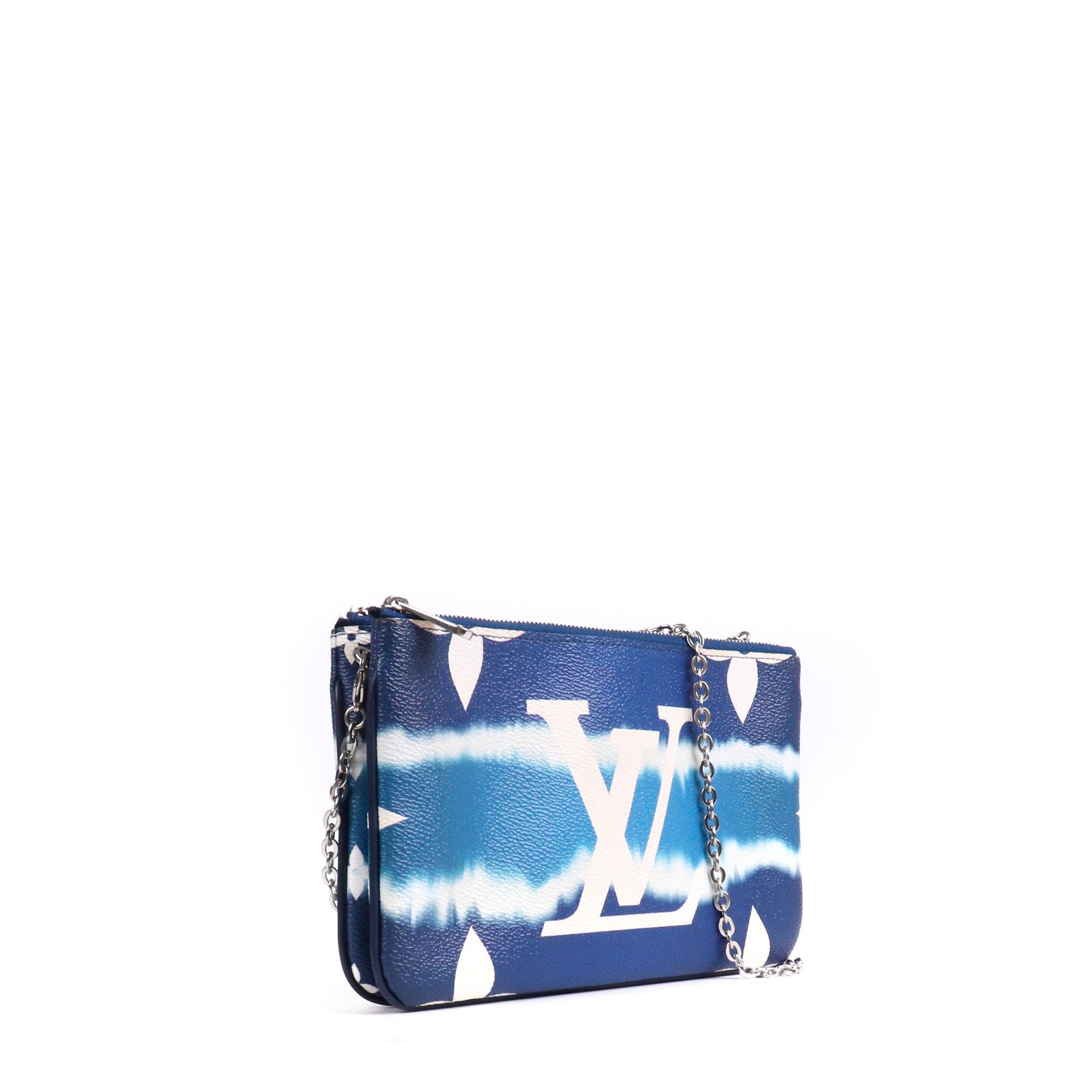 Louis Vuitton LOUIS VUITTON - Louis Vuitton Double Zip Pouch in blue Escale coated canvas Size ONE SIZE - 2 Thumbnail