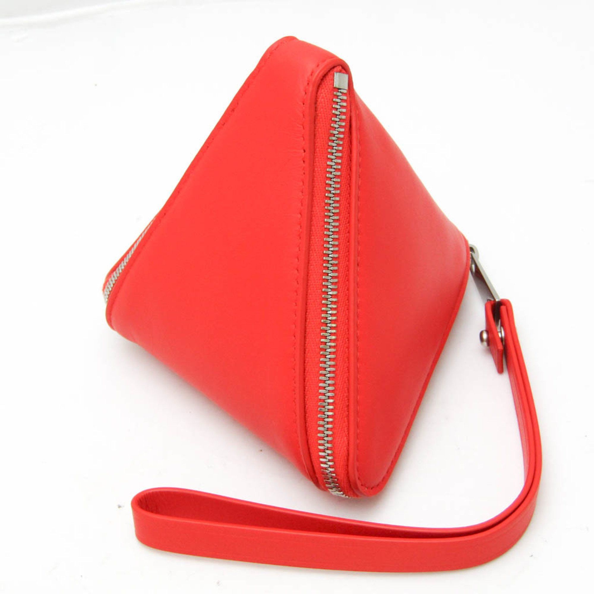 Bottega Veneta Bottega Veneta Intrecciato Pyramid 666769 Women's Leather Pouch Red Color Size ONE SIZE - 2 Thumbnail