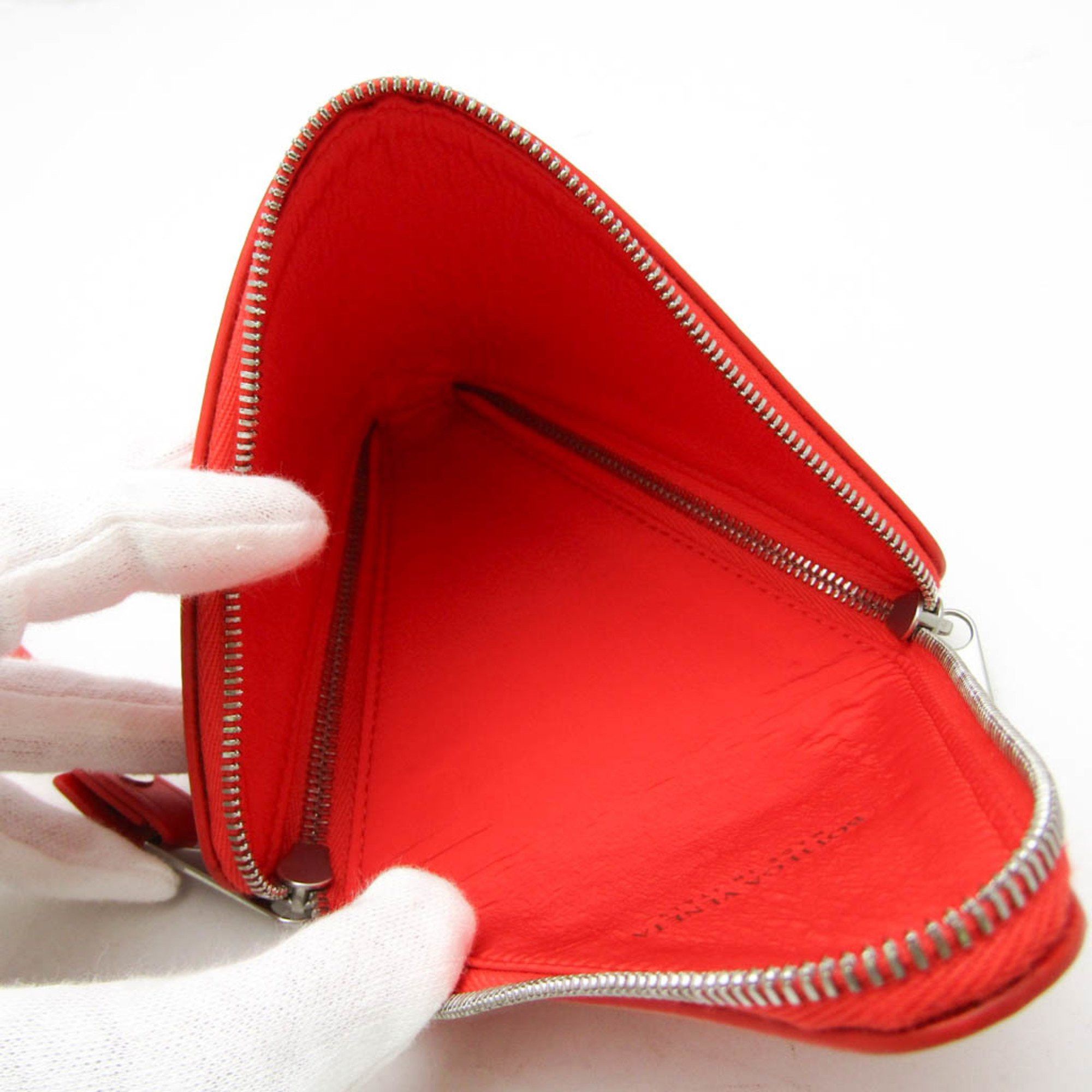 Bottega Veneta Bottega Veneta Intrecciato Pyramid 666769 Women's Leather Pouch Red Color Size ONE SIZE - 3 Thumbnail
