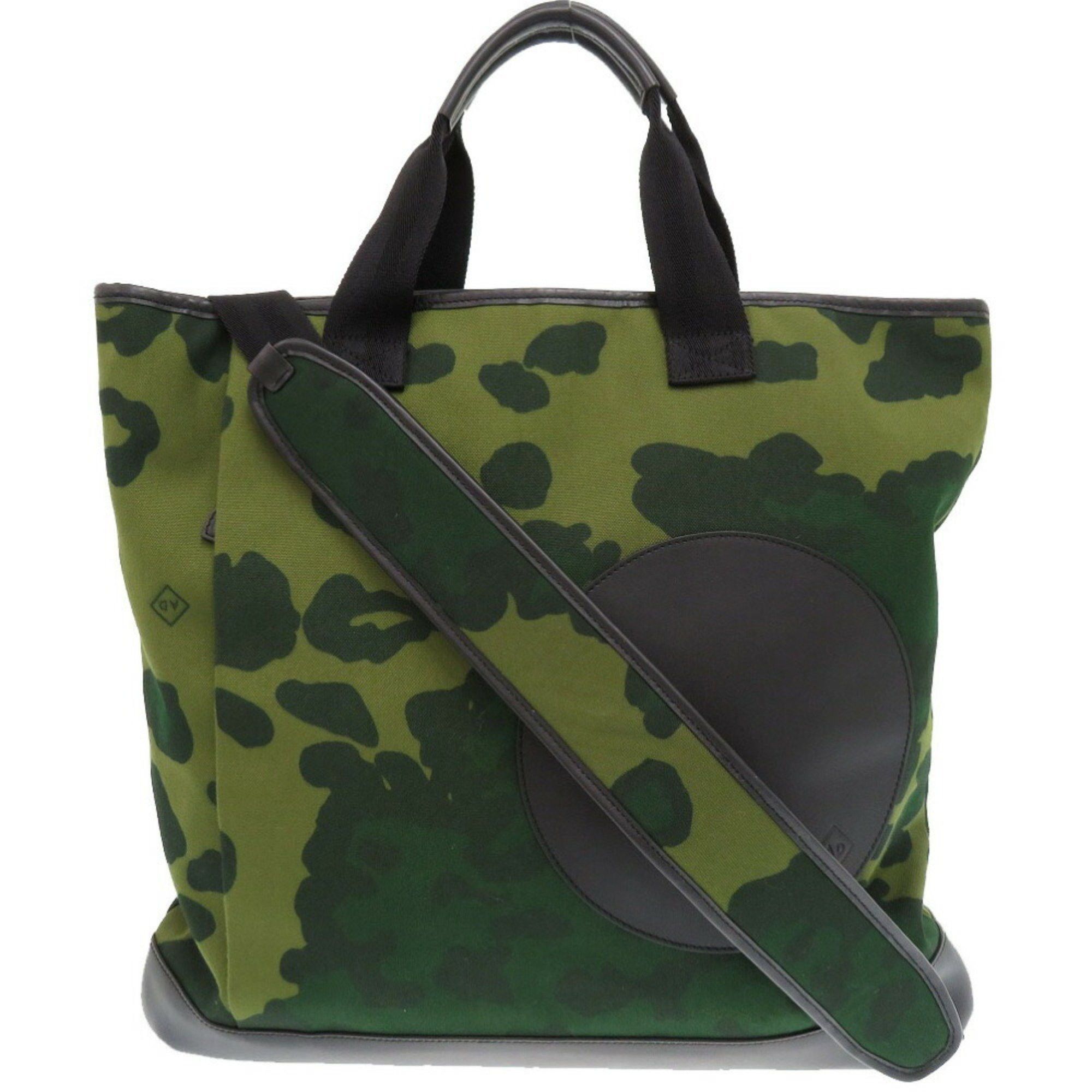 Alfred Dunhill Dunhill Radial Canvas/Leather Green Tote Bag Camouflage/Camouflage 1746Dunhill Size ONE SIZE - 2 Thumbnail