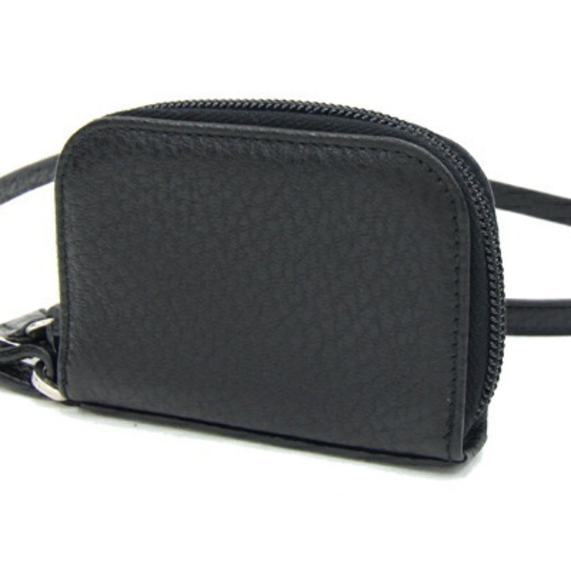 Prada Prada 6-key case, black leather, key, coin with strap, black, men's PRADA Size ONE SIZE - 2 Thumbnail