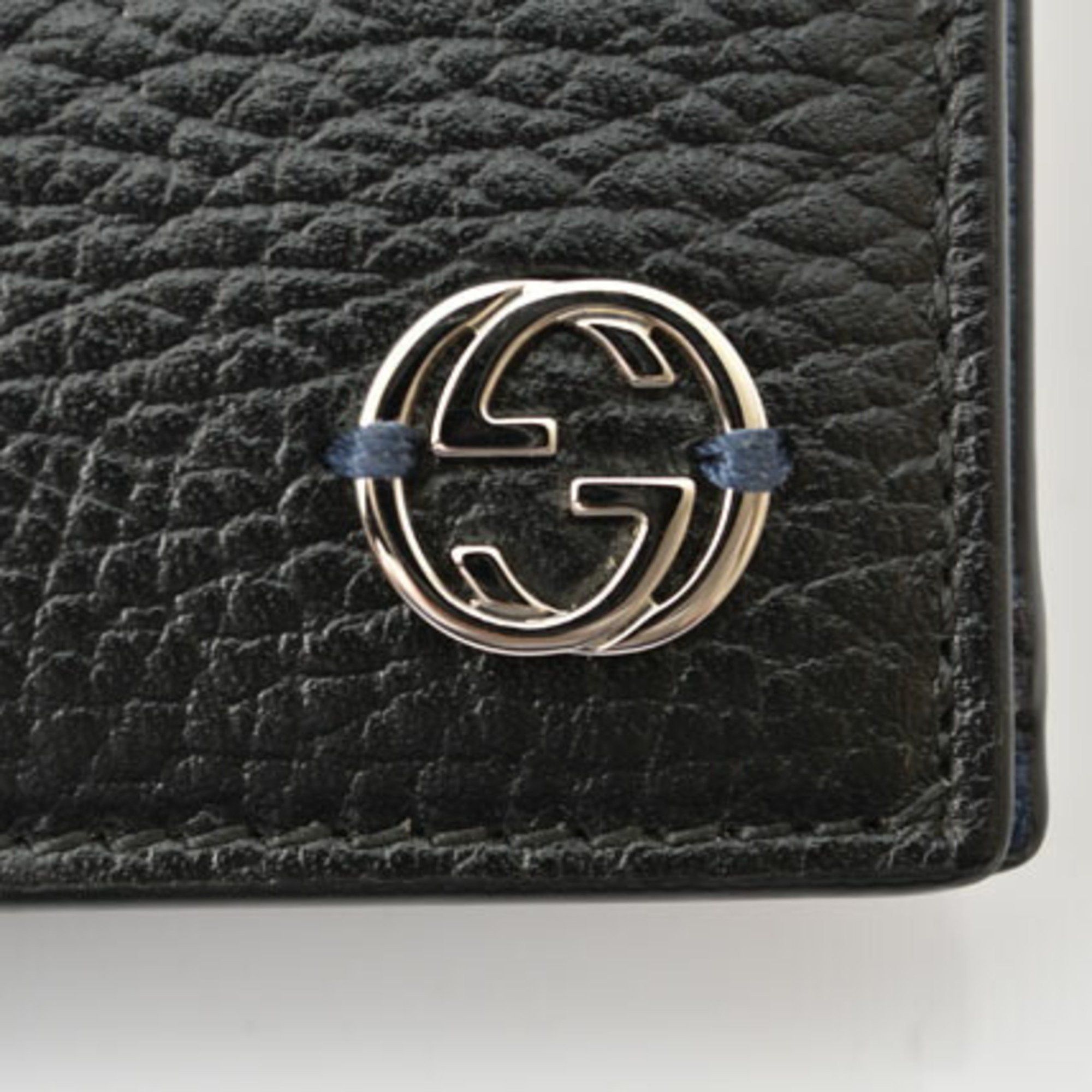 Gucci Gucci Wallet Men's Bi-fold GUCCI Long Interlocking G INTERLOCKING Bicolor Black Blue 610467 CAO2N 1040 Size ONE SIZE - 5 Thumbnail
