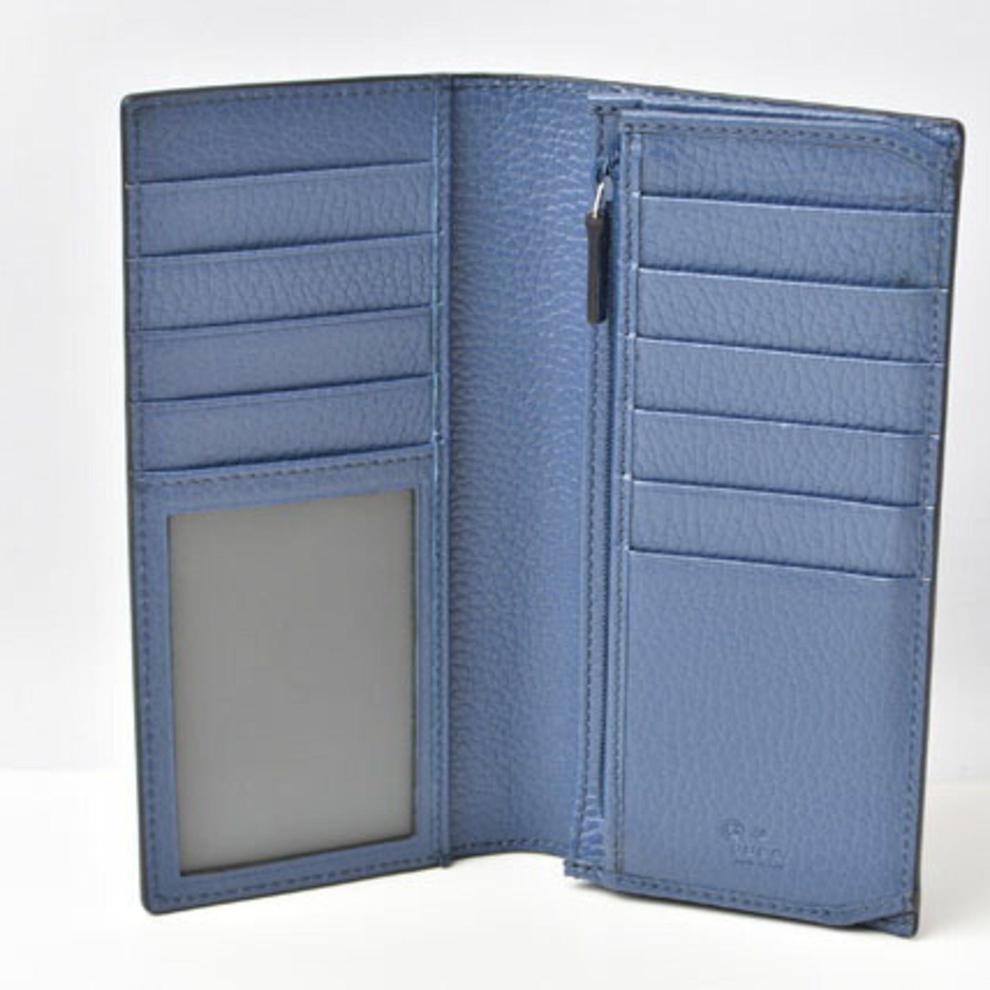 Gucci Gucci Wallet Men's Bi-fold GUCCI Long Interlocking G INTERLOCKING Bicolor Black Blue 610467 CAO2N 1040 Size ONE SIZE - 8 Thumbnail