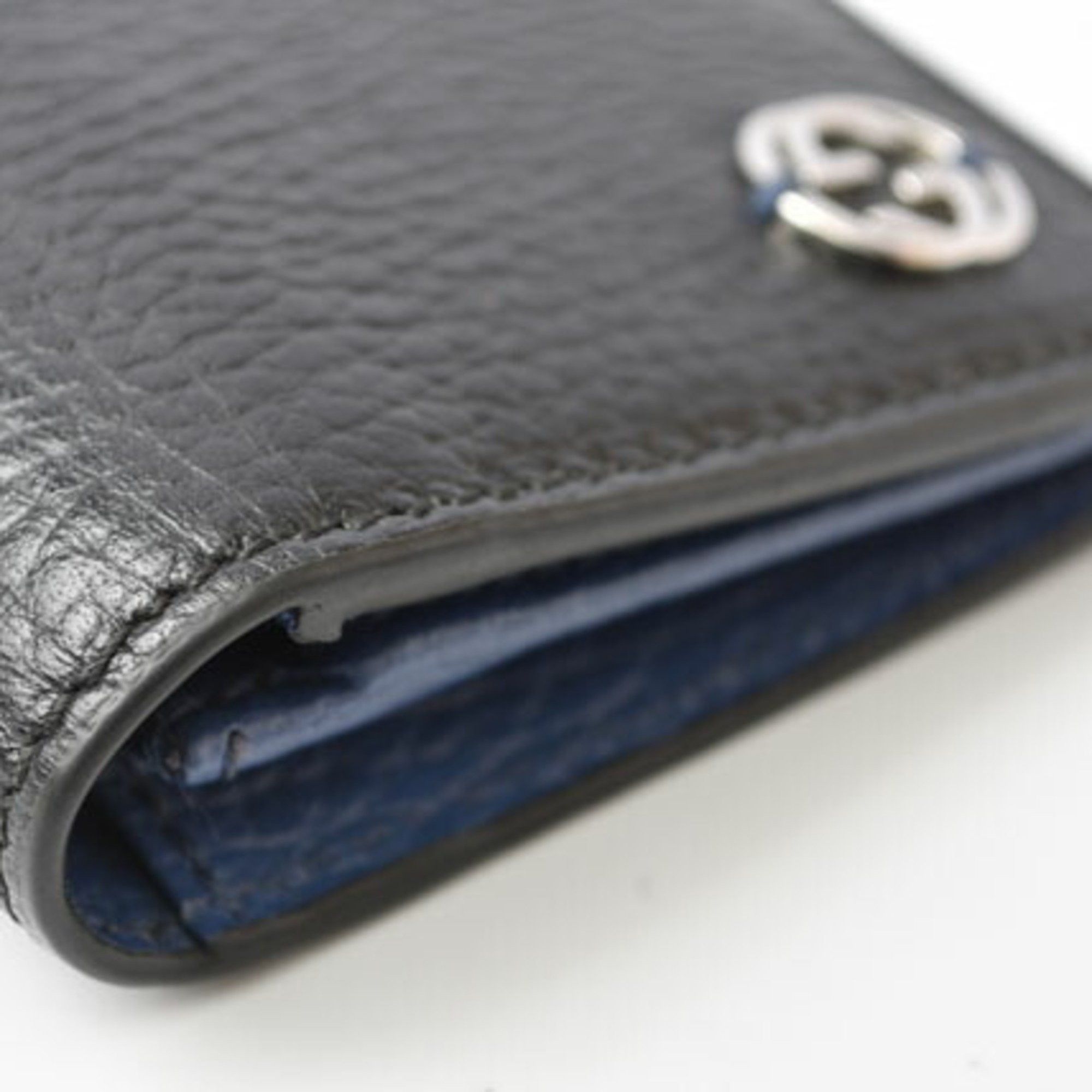 Gucci Gucci Wallet Men's Bi-fold GUCCI Long Interlocking G INTERLOCKING Bicolor Black Blue 610467 CAO2N 1040 Size ONE SIZE - 12 Thumbnail