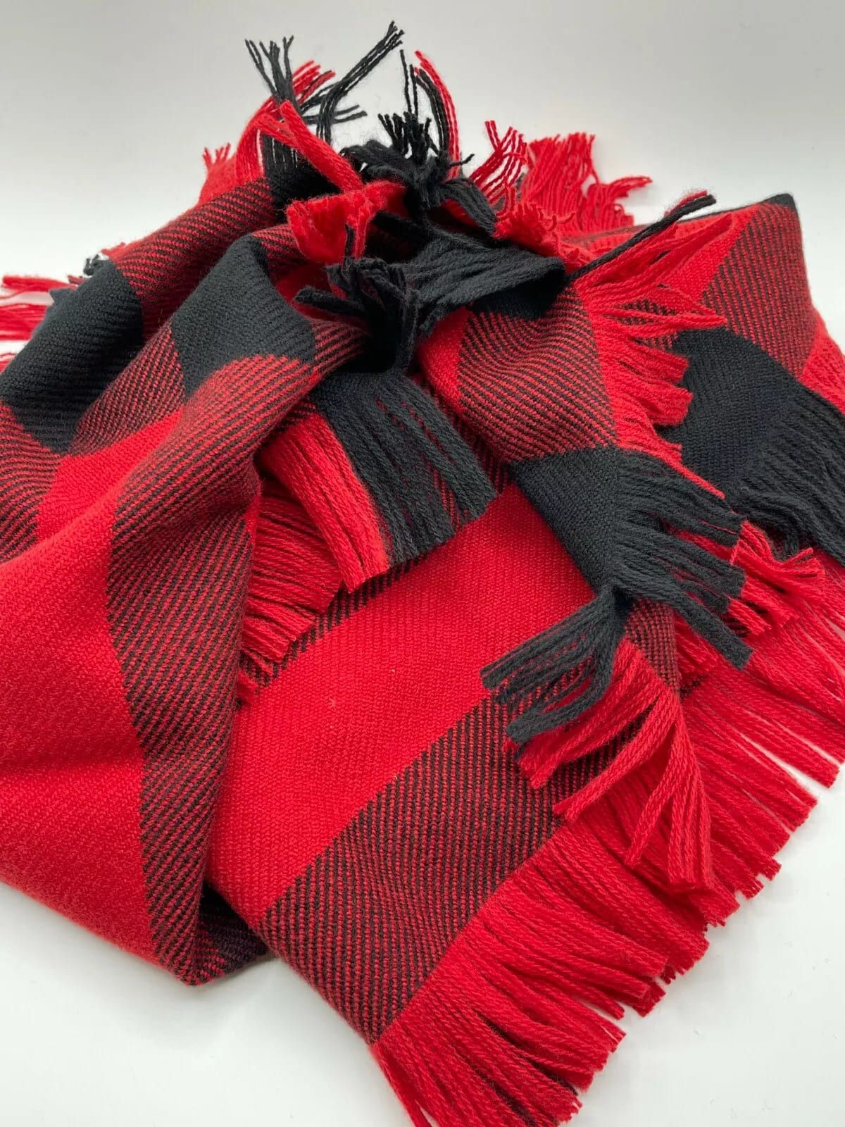 Burberry Red Half Mega Fashion Check Fringe Wool Scarf Size ONE SIZE - 5 Thumbnail